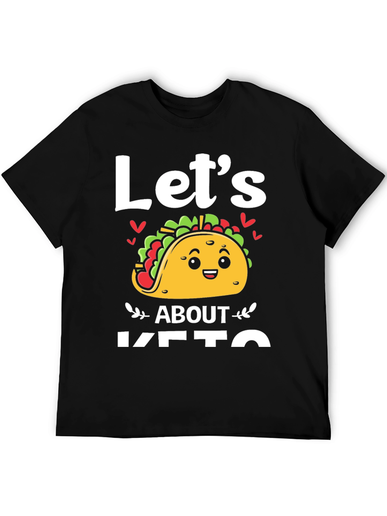 Black Let's Taco About Keto T-Shirt view 5