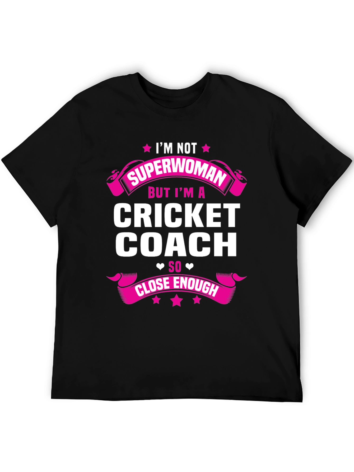 Black Cricket Coach T-Shirt - Superwoman Funny Tee view 5