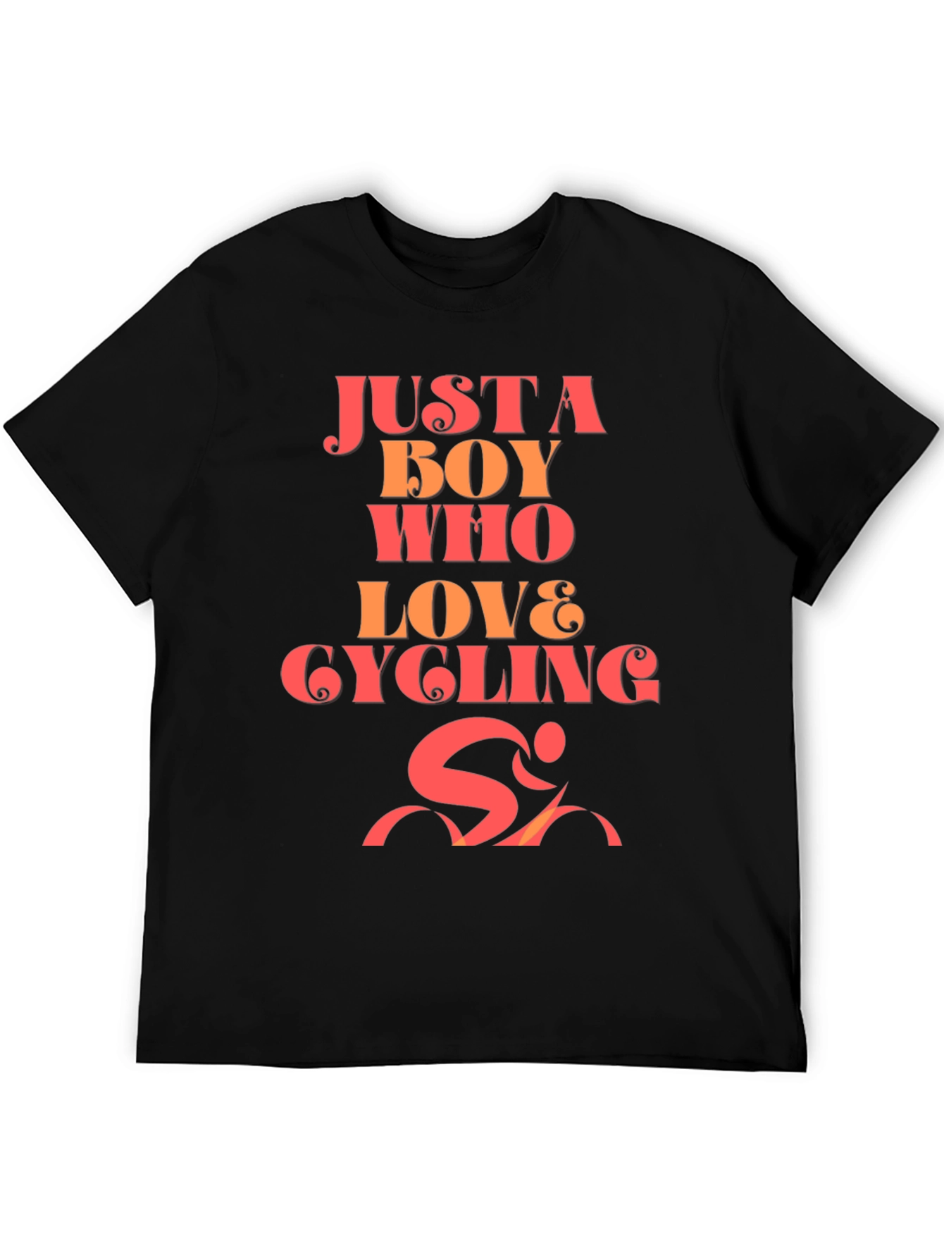Black Boy Who Loves Cycling Graphic T-Shirt view 5