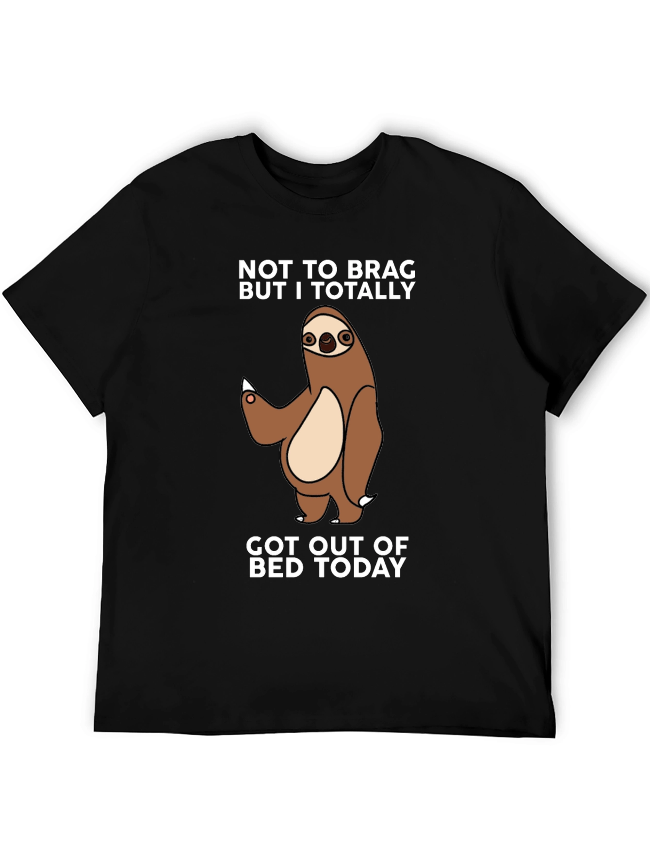 Black Funny Sloth T-Shirt - Got Out of Bed Today view 5