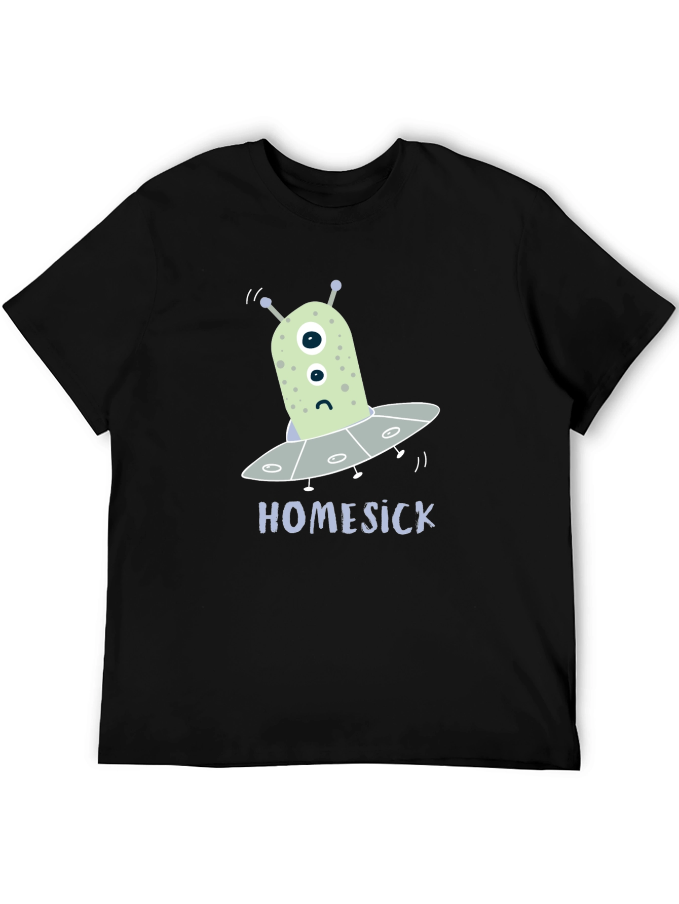 Black Homesick Alien T-Shirt - Funny Space Tee view 5