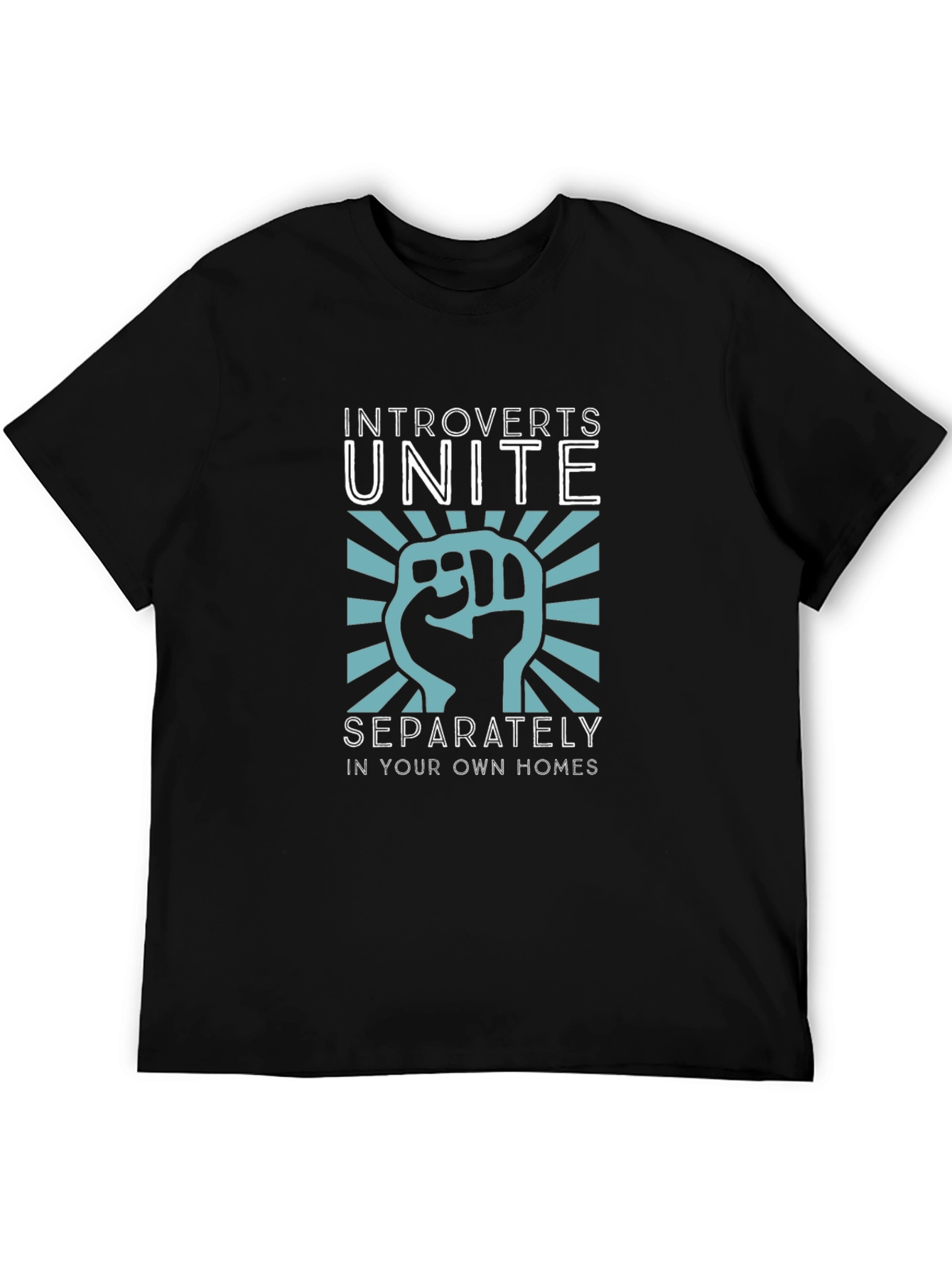 Black Introverts Unite T-Shirt - Funny Slogan Tee view 5