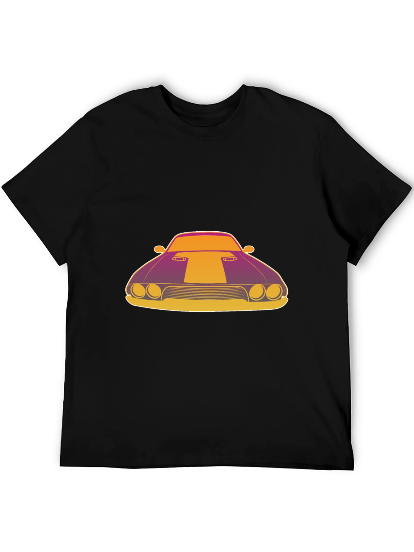 Black Retro Muscle Car Graphic T-Shirt - Black view 5