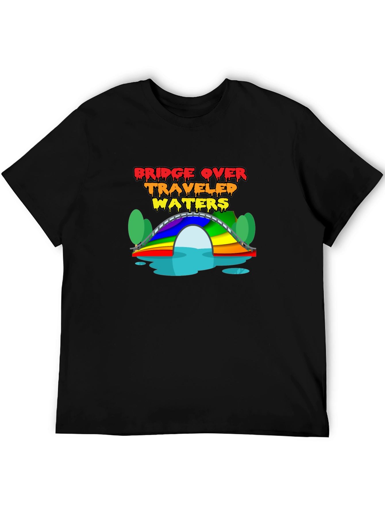 Black Bridge Over Traveled Waters T-Shirt view 5