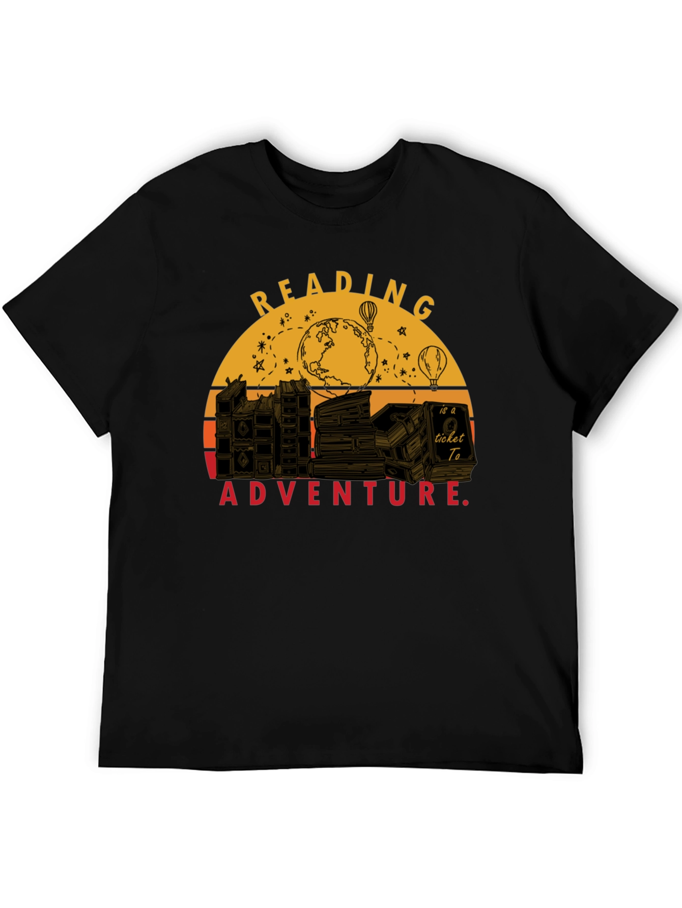 Black Reading is Adventure T-Shirt view 5
