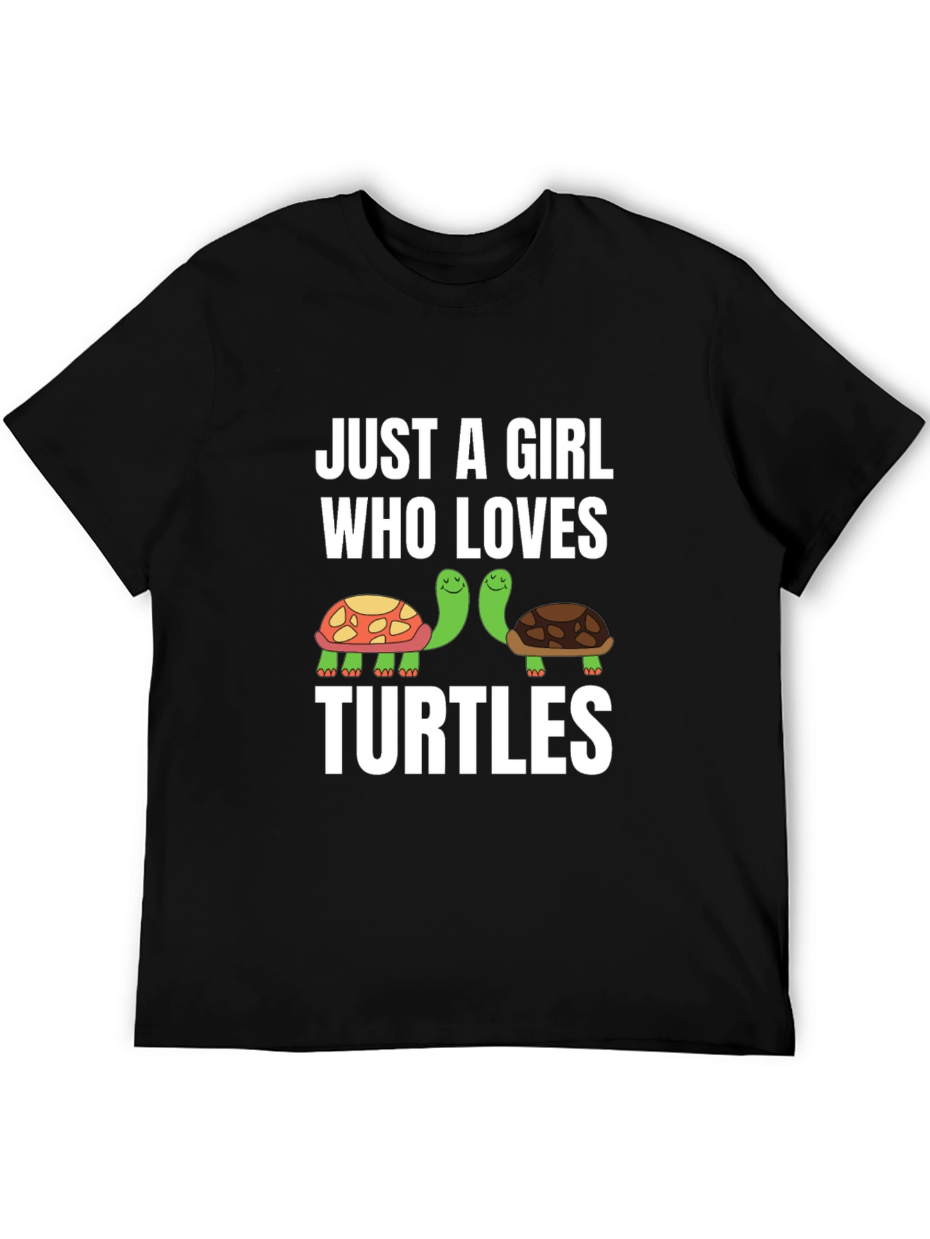 Black Just A Girl Who Loves Turtles Graphic Tee view 5