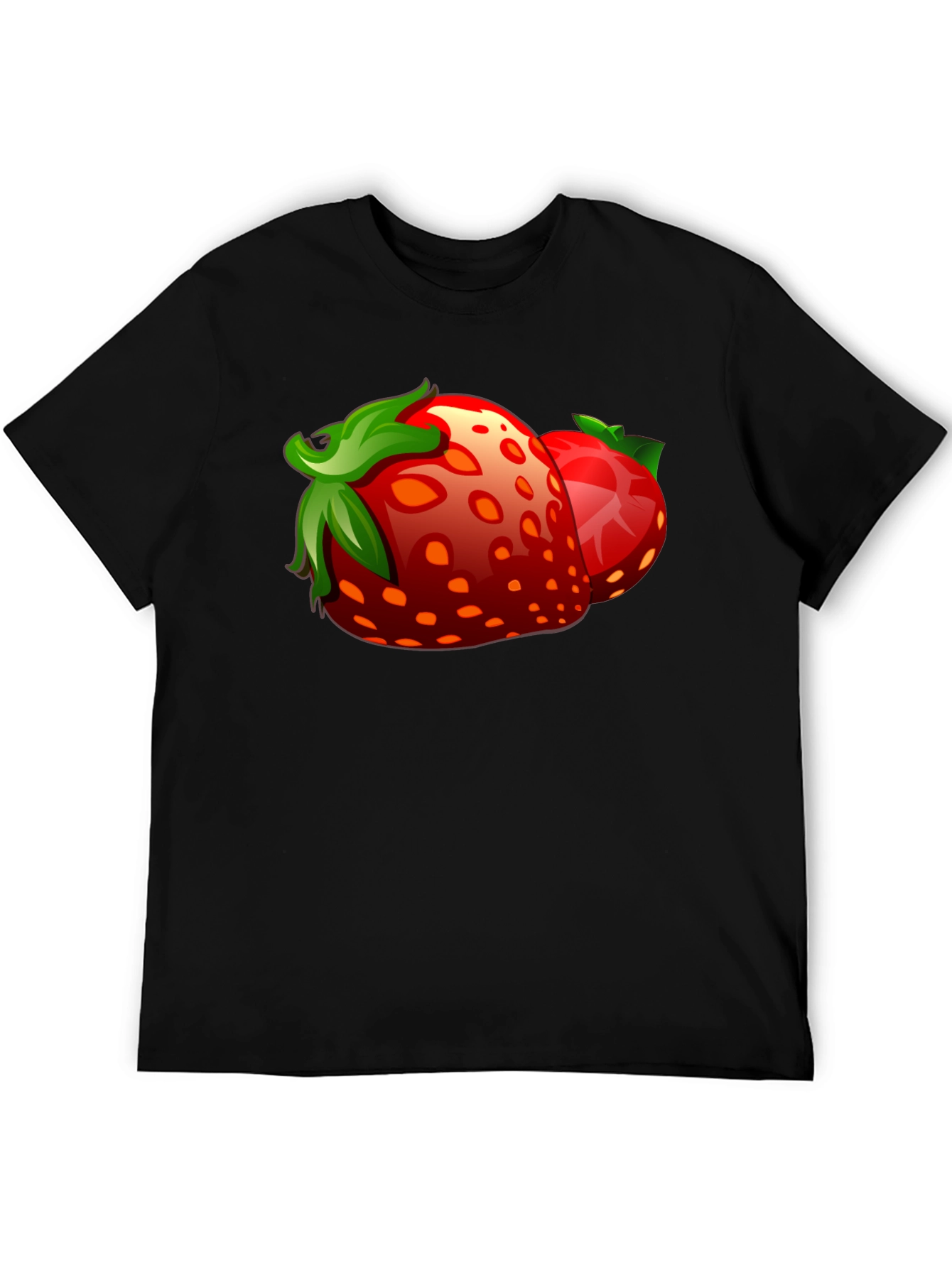 Black Strawberry Graphic Black T-Shirt view 5