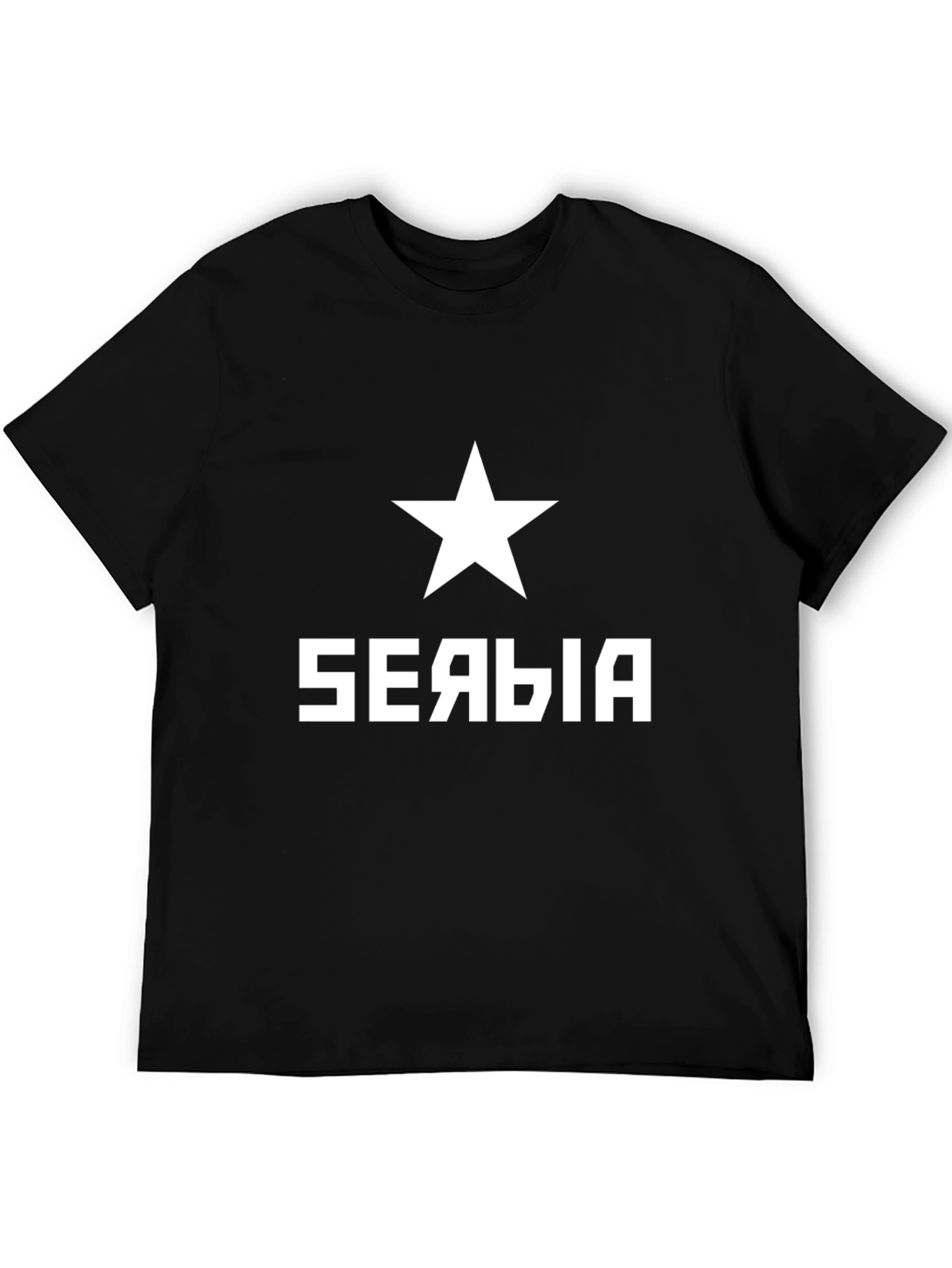 Serbia Star Graphic Tee - Men's Black T-Shirt - 5