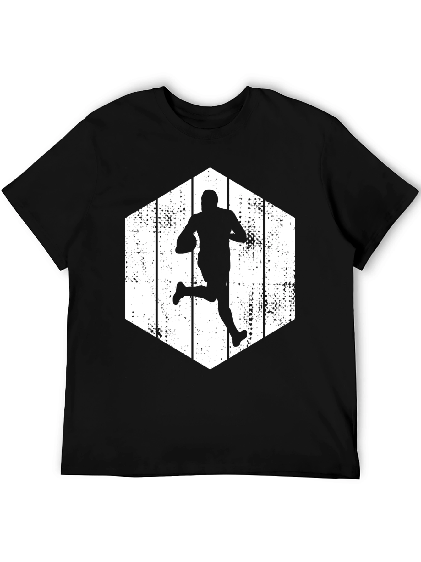 Black Football Player Silhouette T-Shirt view 5