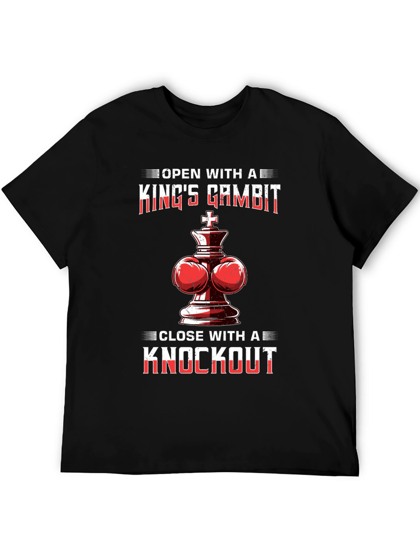 Black King's Gambit Chess Knockout Graphic Tee view 5