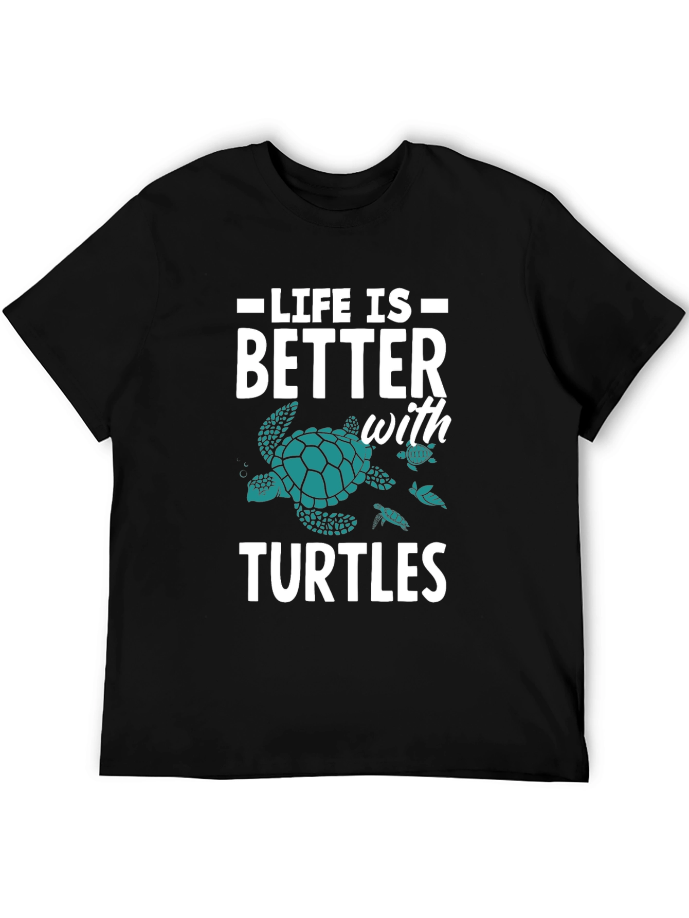 Black Life is Better with Turtles Graphic Tee view 5