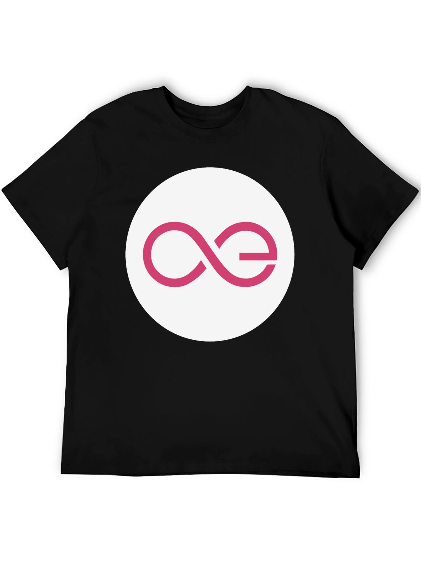 Black Black T-Shirt with Abstract Pink Logo Design view 5