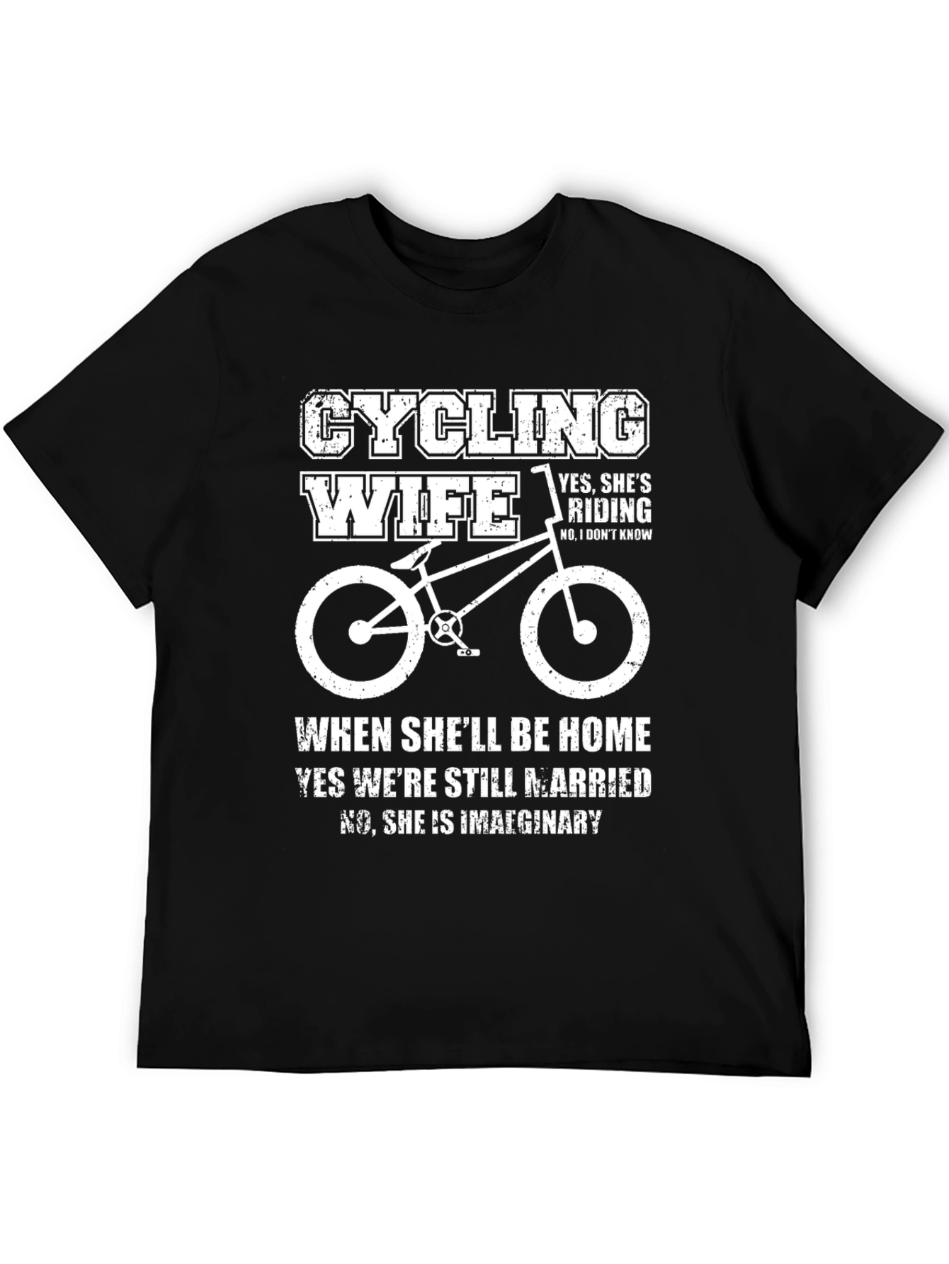 Black Cycling Wife Funny T-Shirt view 5