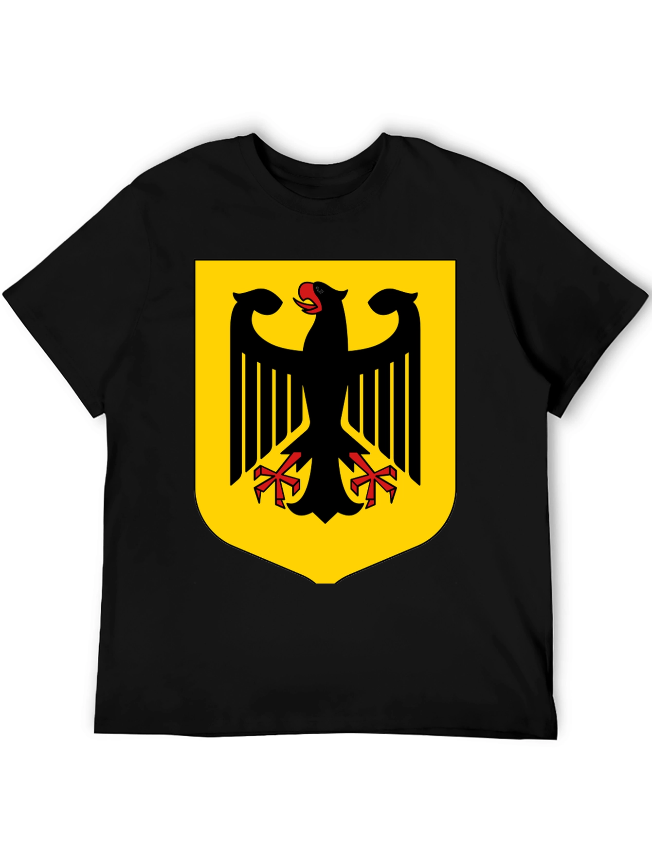 Black German Eagle Crest Black T-Shirt view 5
