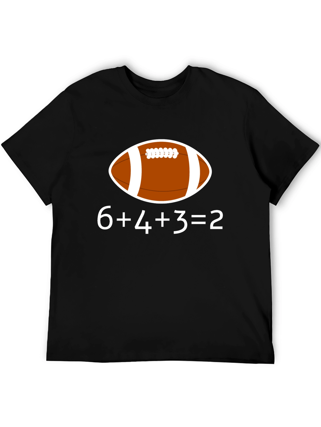 Black Funny Football Math T-Shirt view 5
