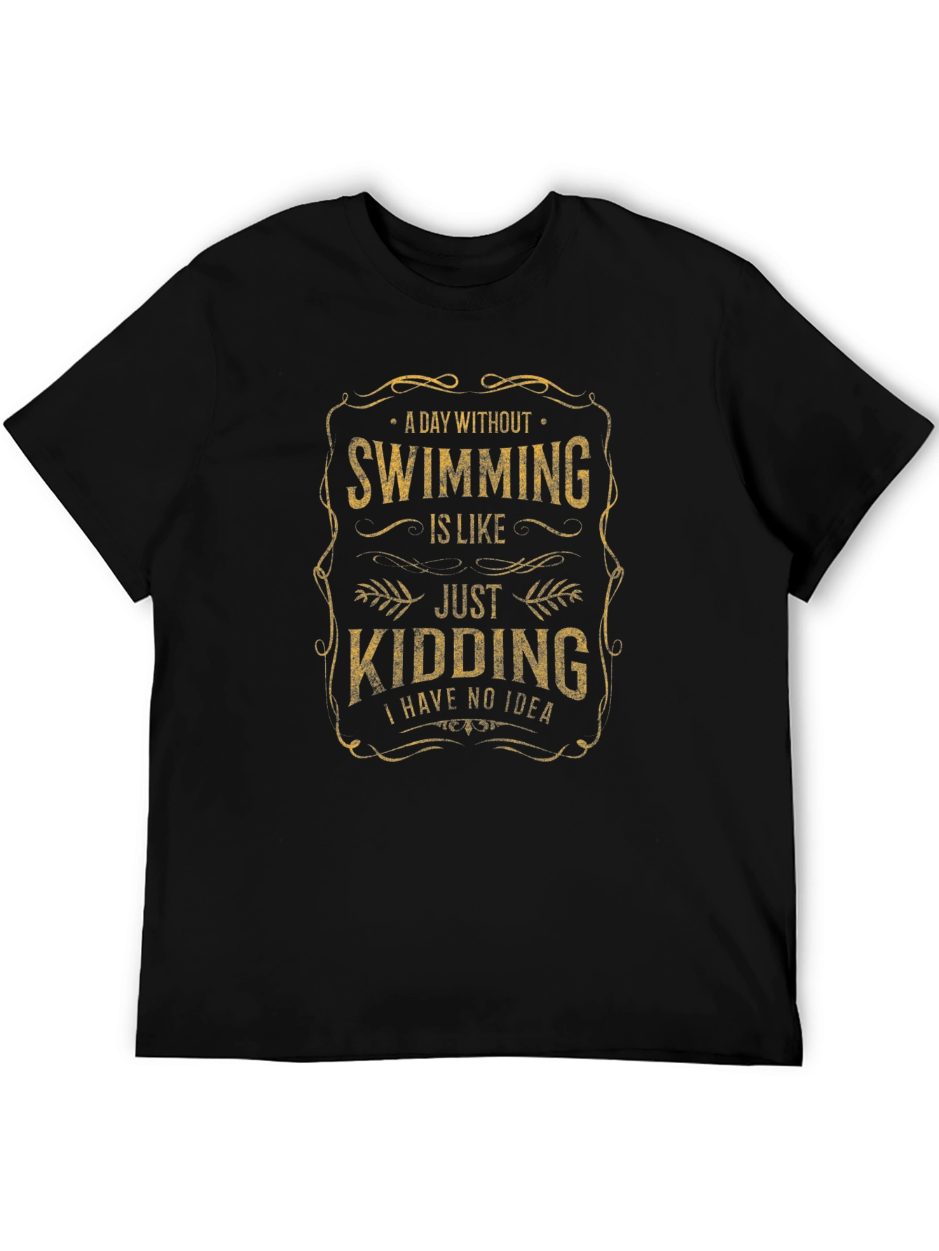Black Funny Swimming Graphic T-Shirt - Swimmer's Humor view 5