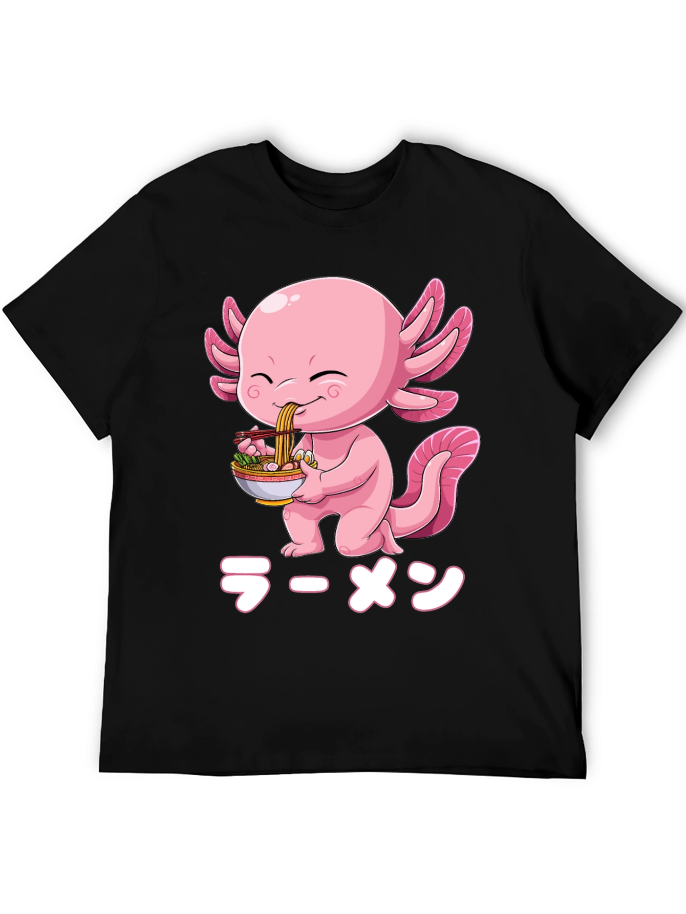 Black Axolotl Ramen T-Shirt - Cute Anime Graphic Tee view 5