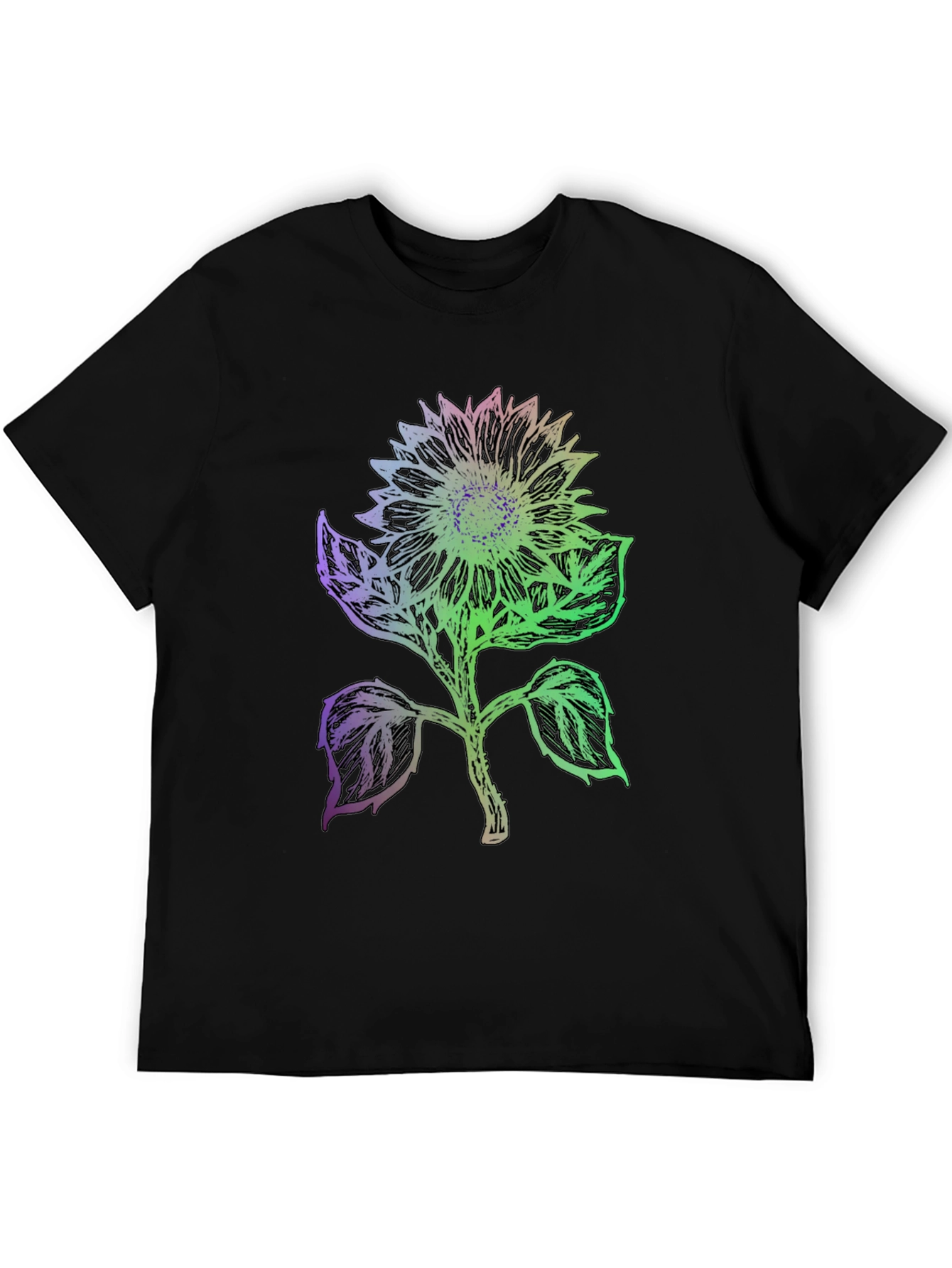 Black Sunflower Graphic Tee - Black Cotton Blend view 5