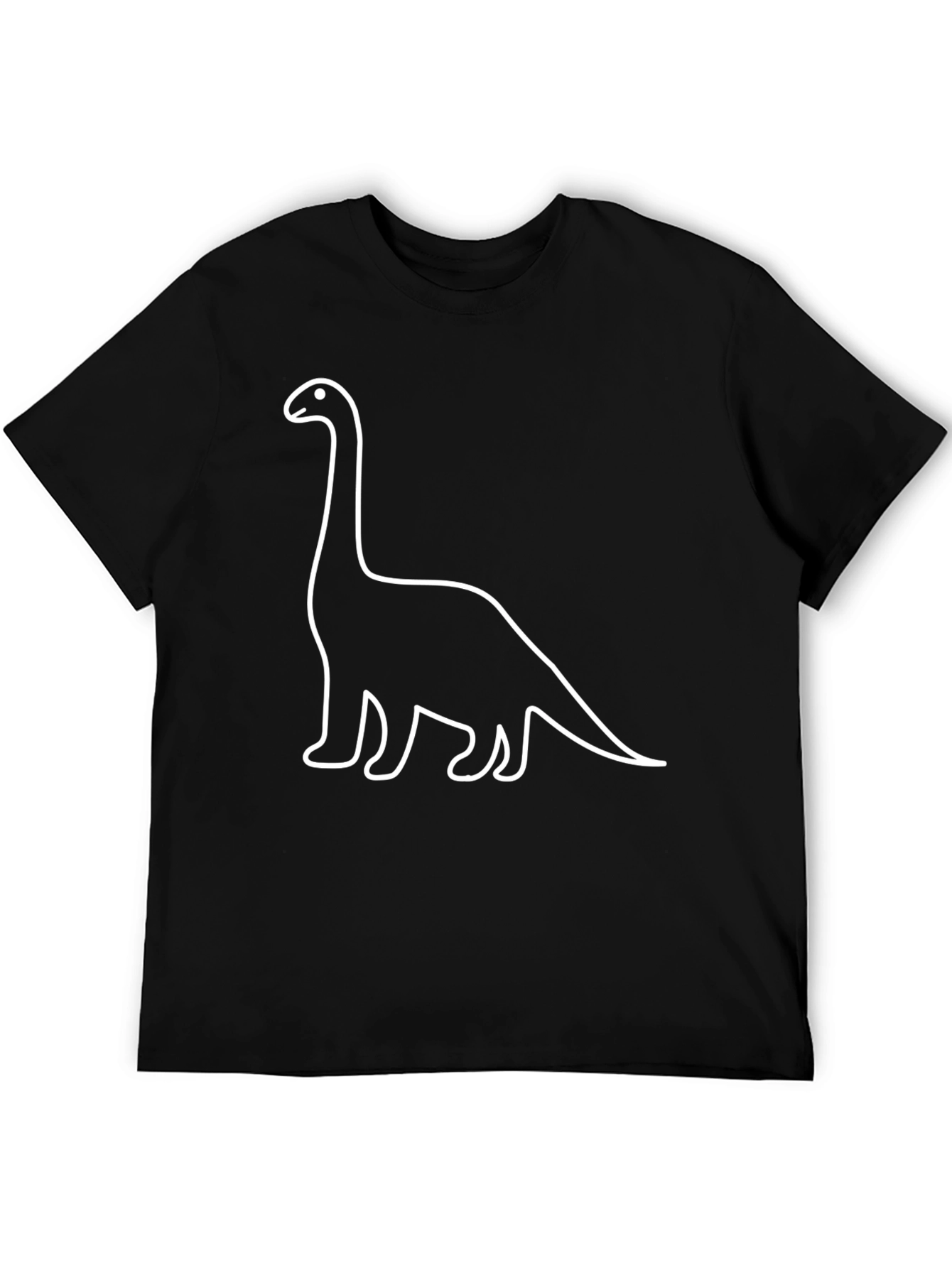 Black Dino Outline T-Shirt - Classic Black Tee view 5