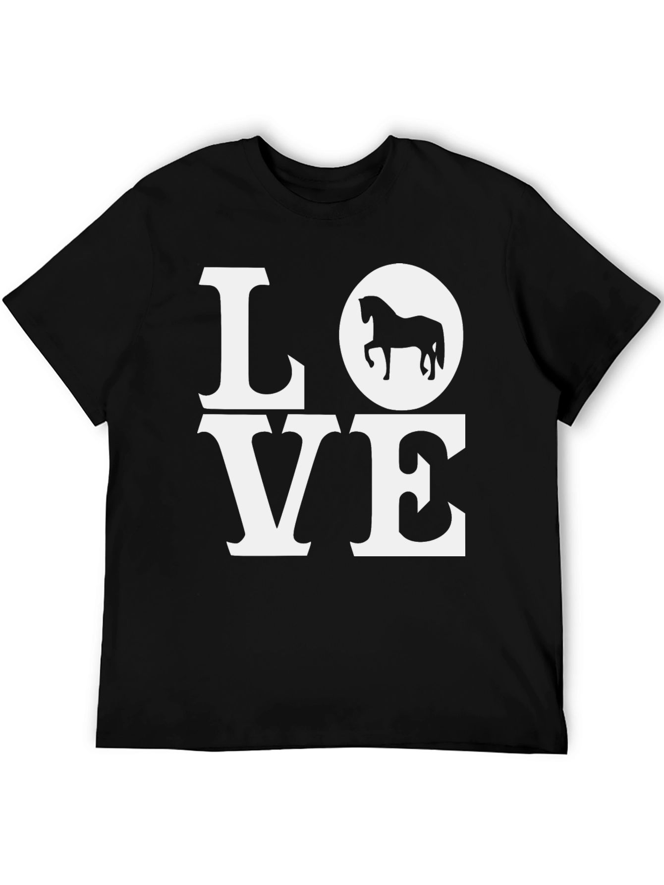 Black Love Horses Black Graphic Tee view 5