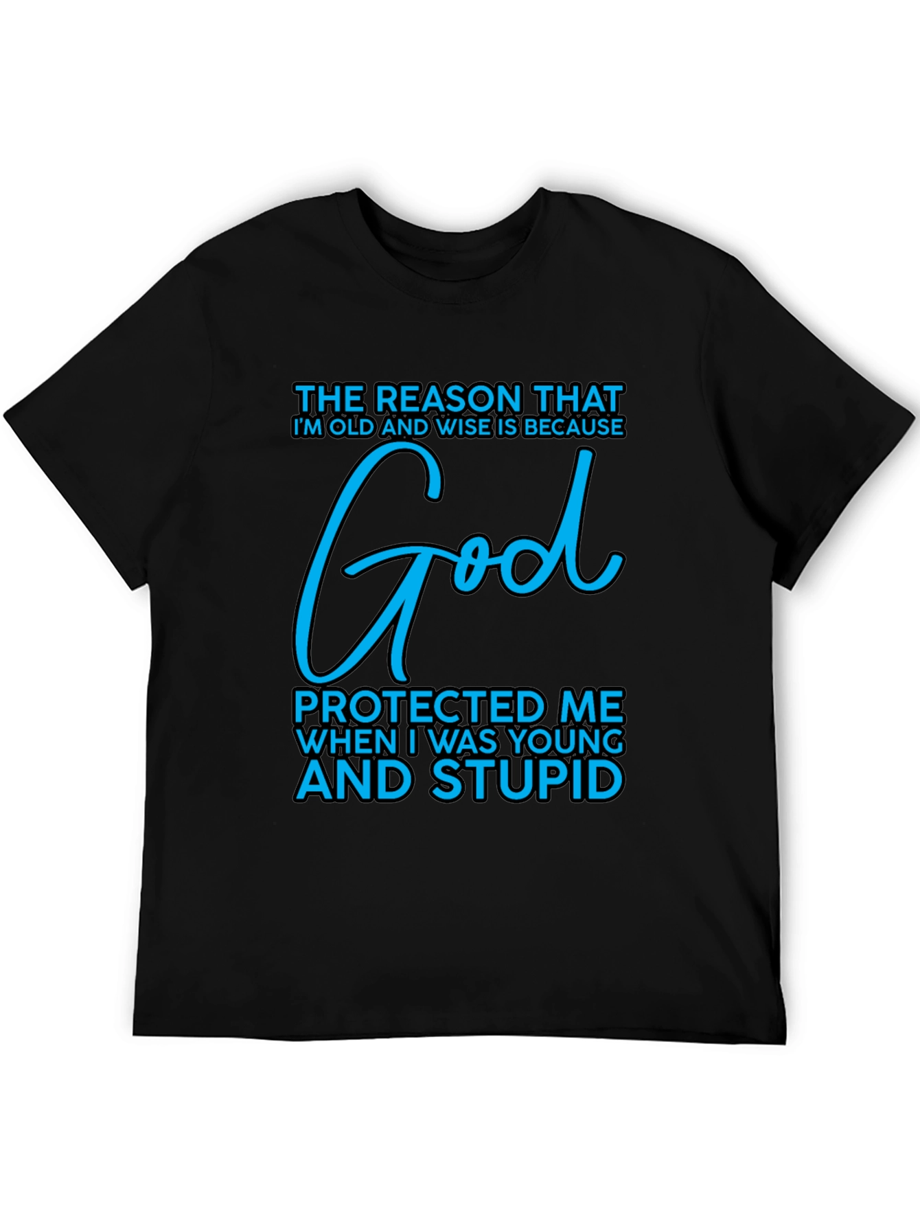 Black Old and Wise God Protected T-Shirt view 5