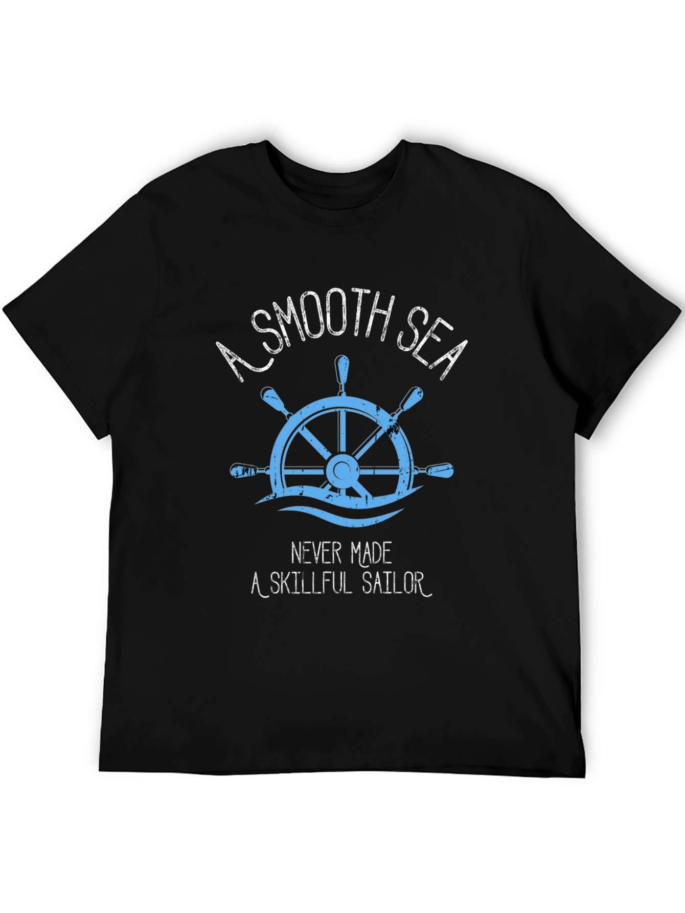 Black A Smooth Sea T-Shirt - Skillful Sailor Tee view 5