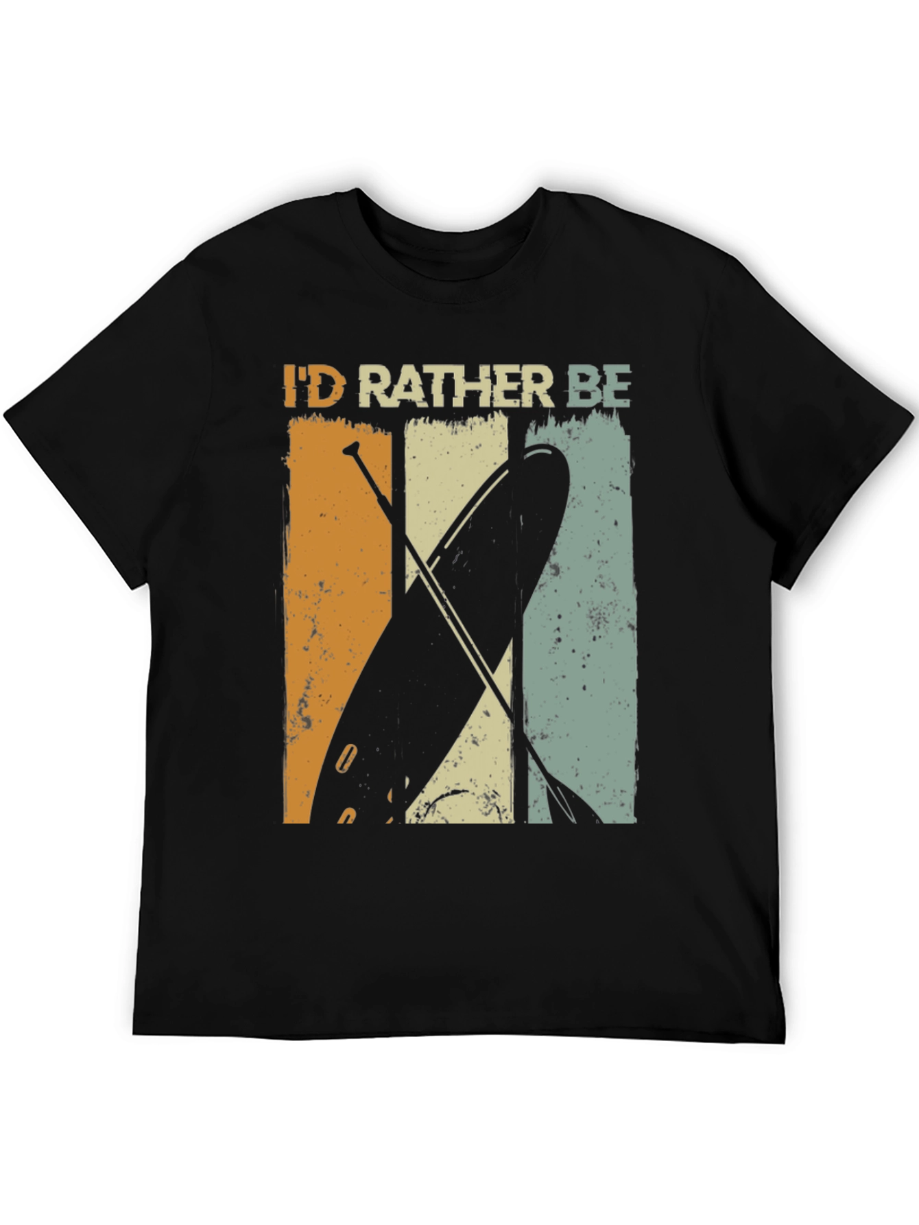 Black I'd Rather Be Paddle Boarding T-Shirt - Vintage Style view 5