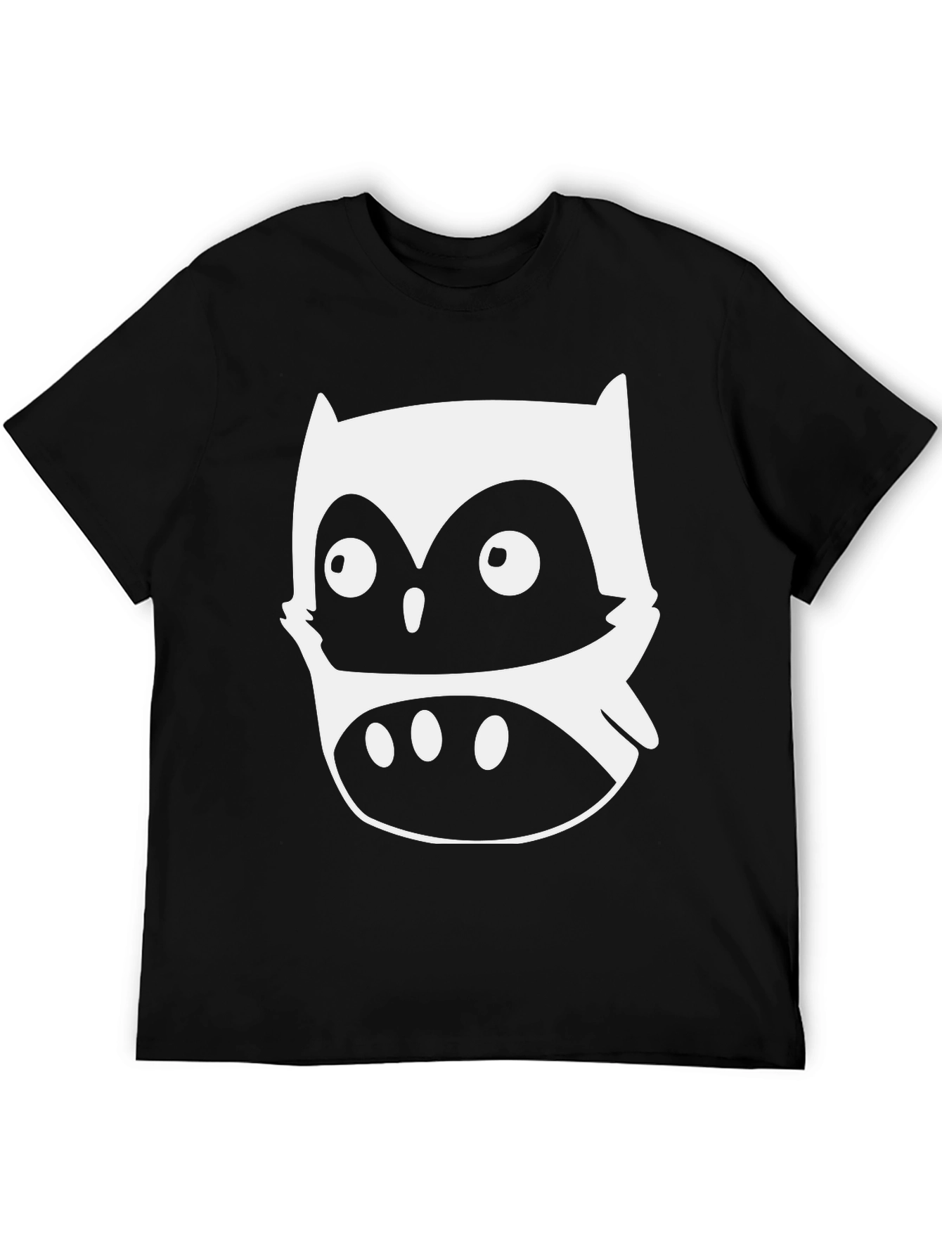 Black Cool Owl Graphic Tee - Black view 5