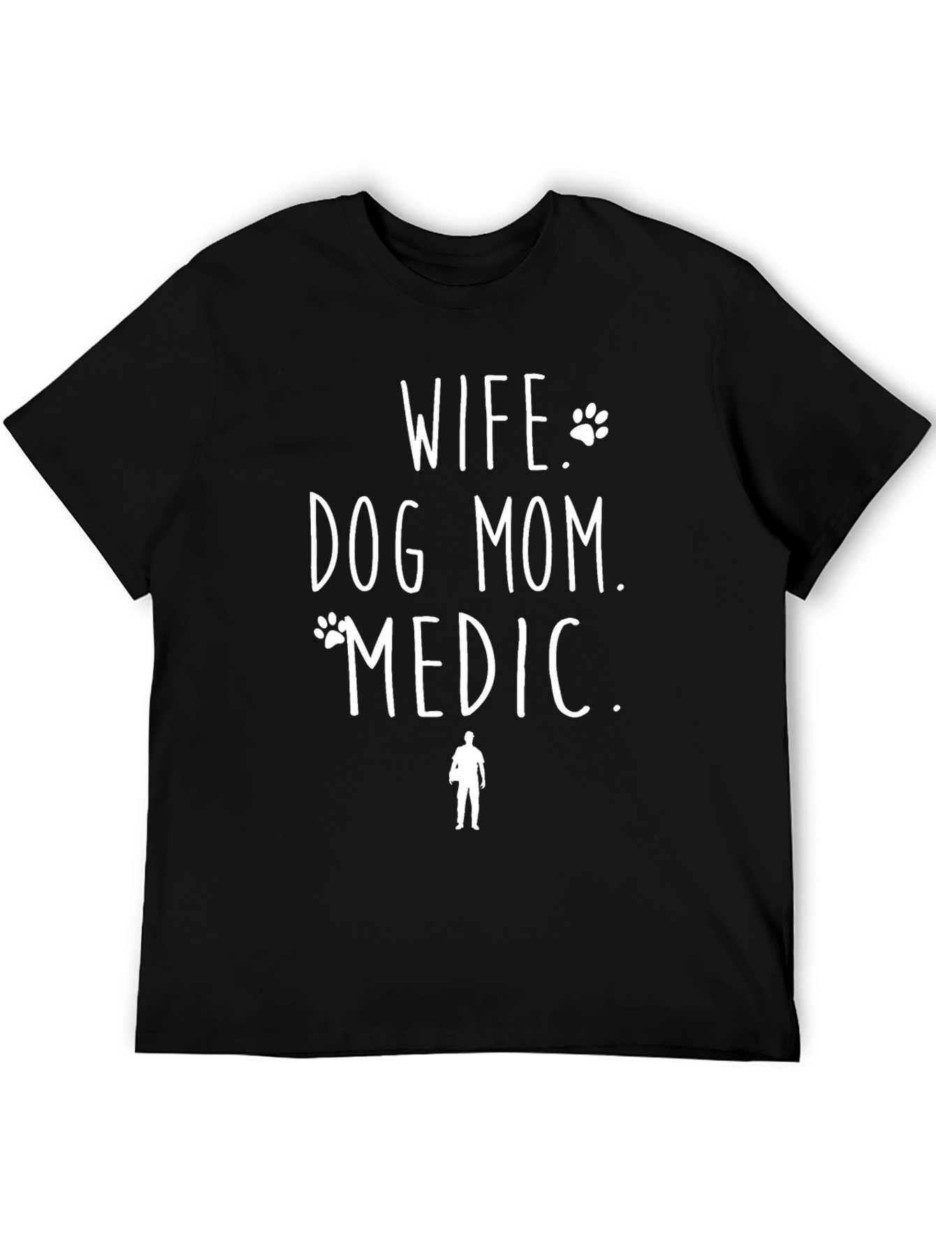 Black Wife Dog Mom Medic T-Shirt Black view 5