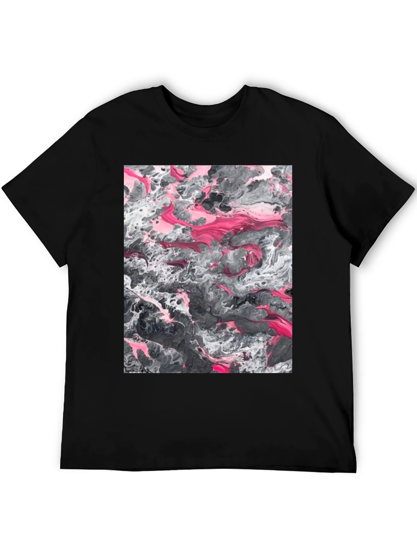 Black Abstract Art Print Black T-Shirt view 5