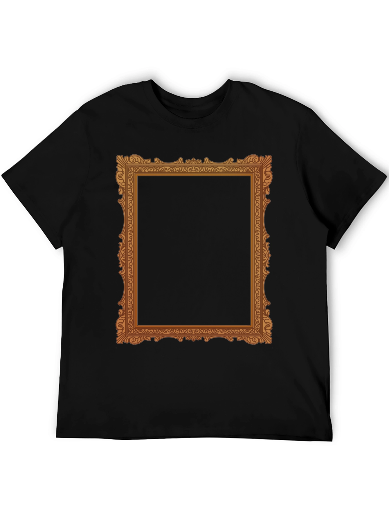 Black Ornate Frame Graphic Tee - Classic Black T-Shirt view 5