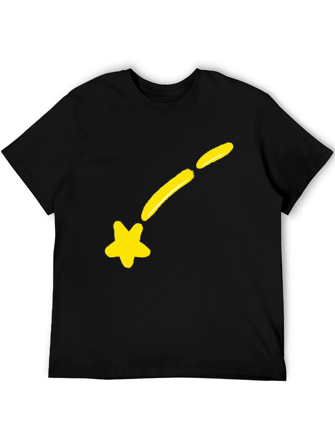 Black Shooting Star Graphic Tee - Black Cotton Blend view 5