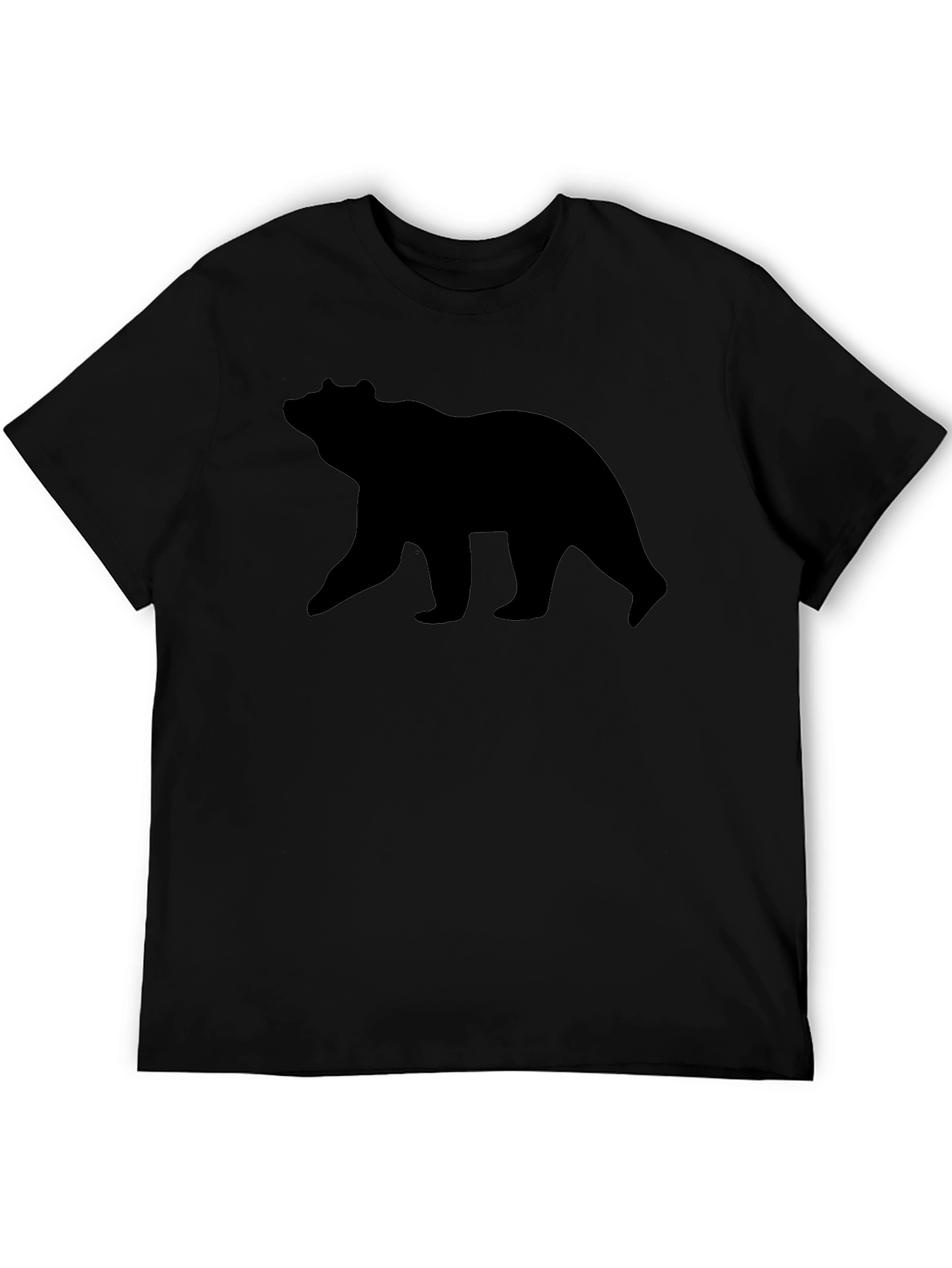 Black Men's Black Bear Silhouette Graphic Tee view 5