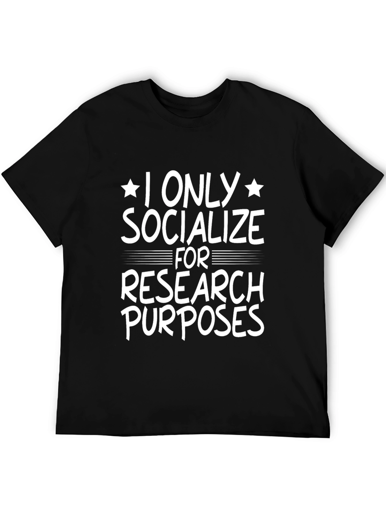 Black Funny Research Purposes T-Shirt view 5