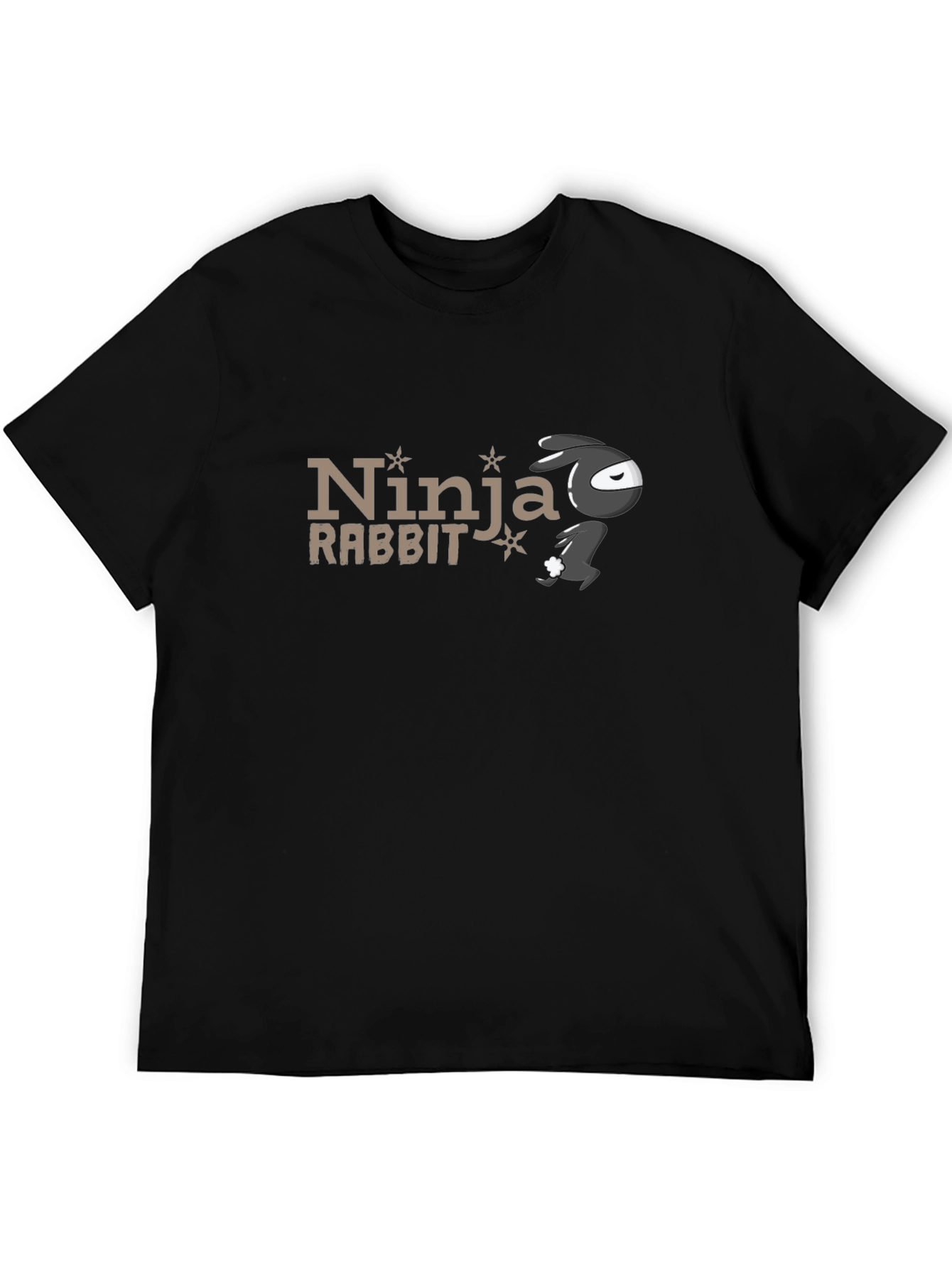 Black Ninja Rabbit Black T-Shirt view 5