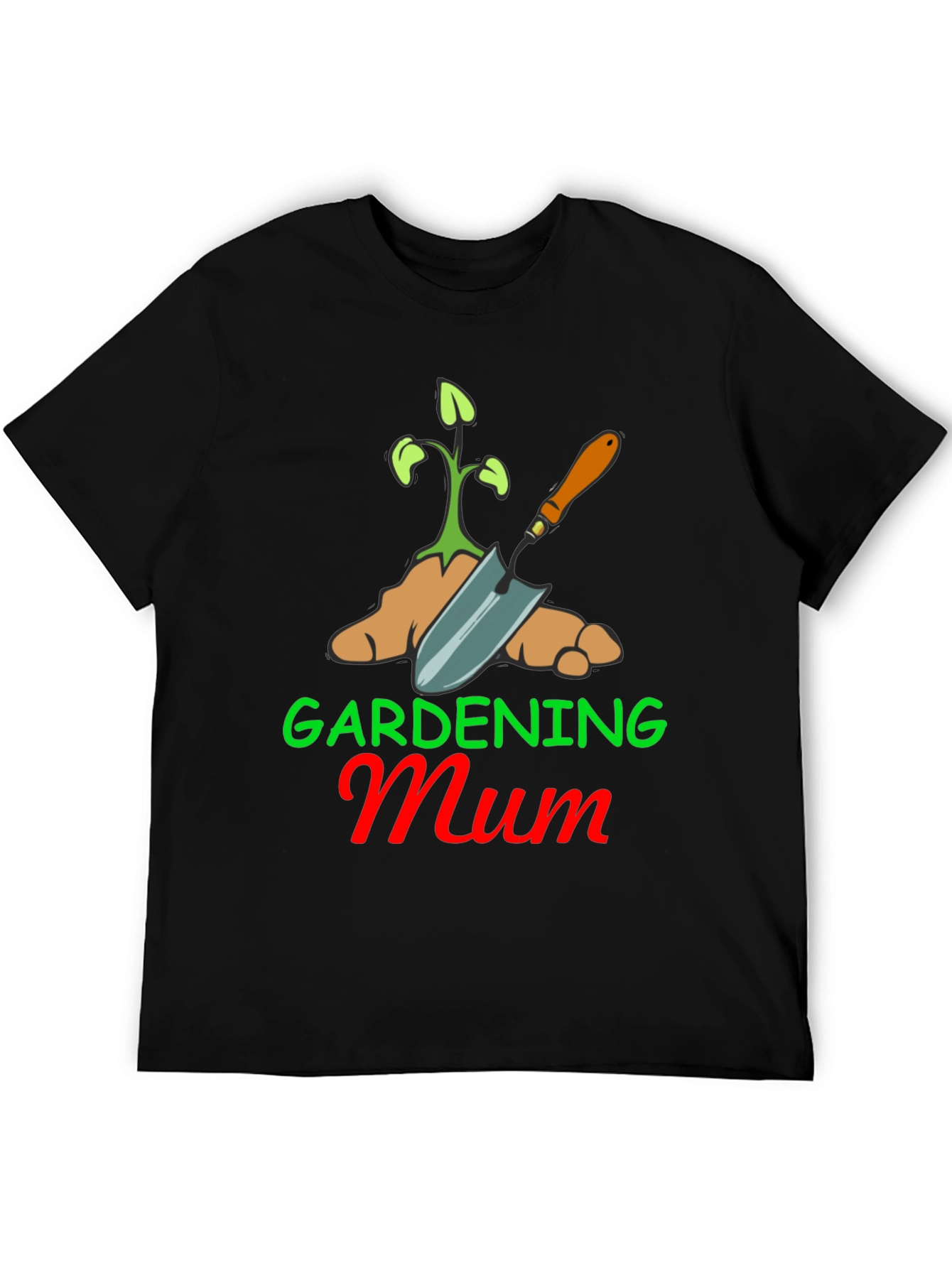 Black Gardening Mum T-Shirt - Black Cotton Blend view 5