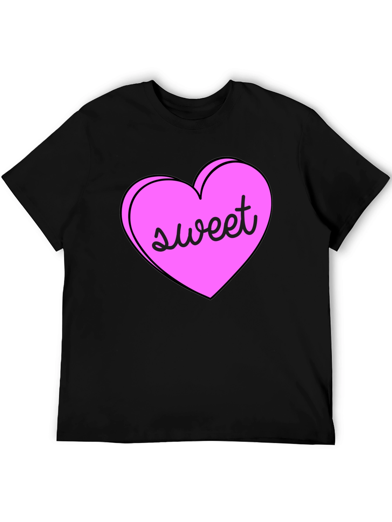 Black Sweet Heart Valentine's Day T-Shirt view 5