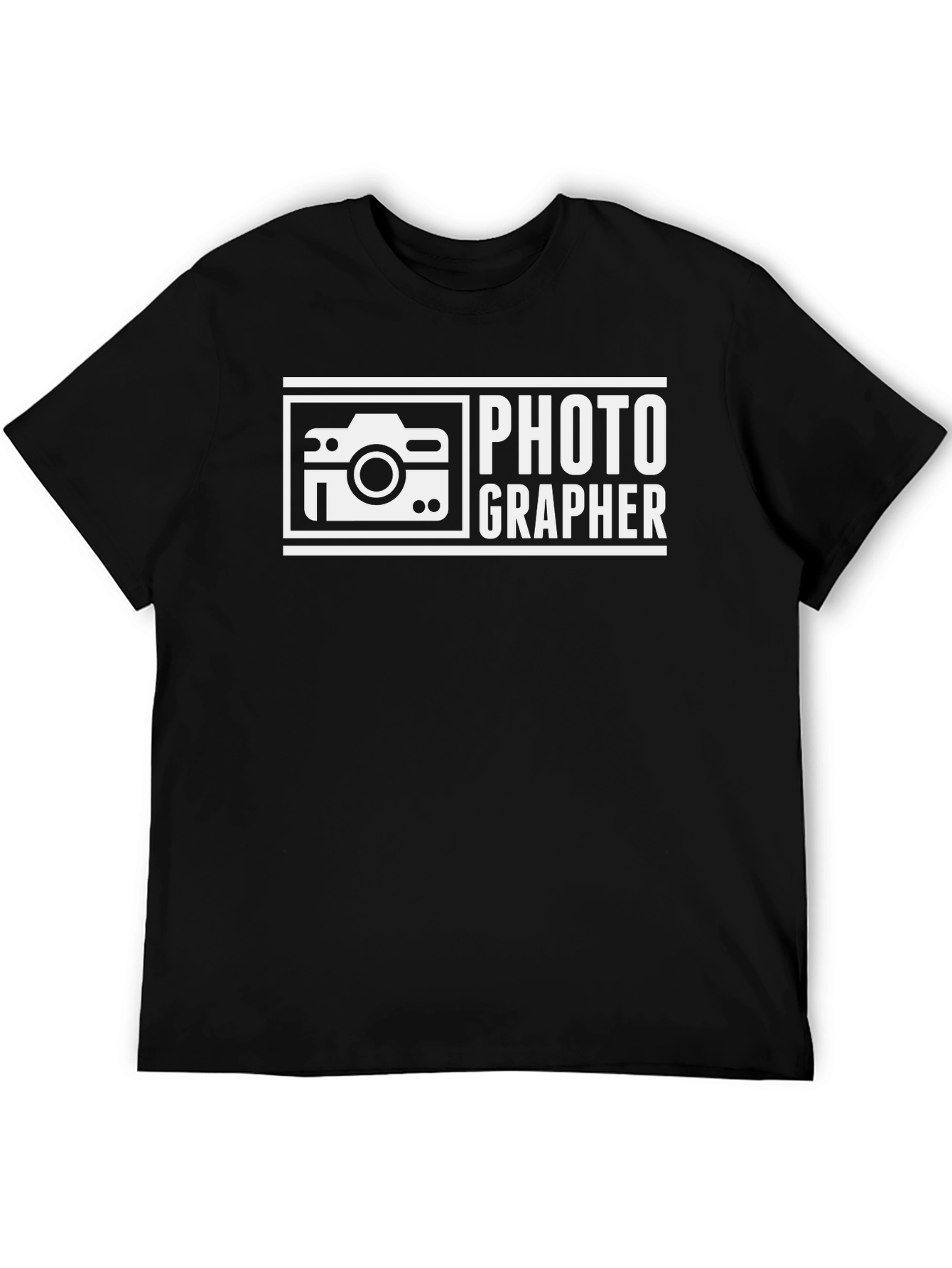 Black Photographer Graphic T-Shirt - Black Crew Neck view 5