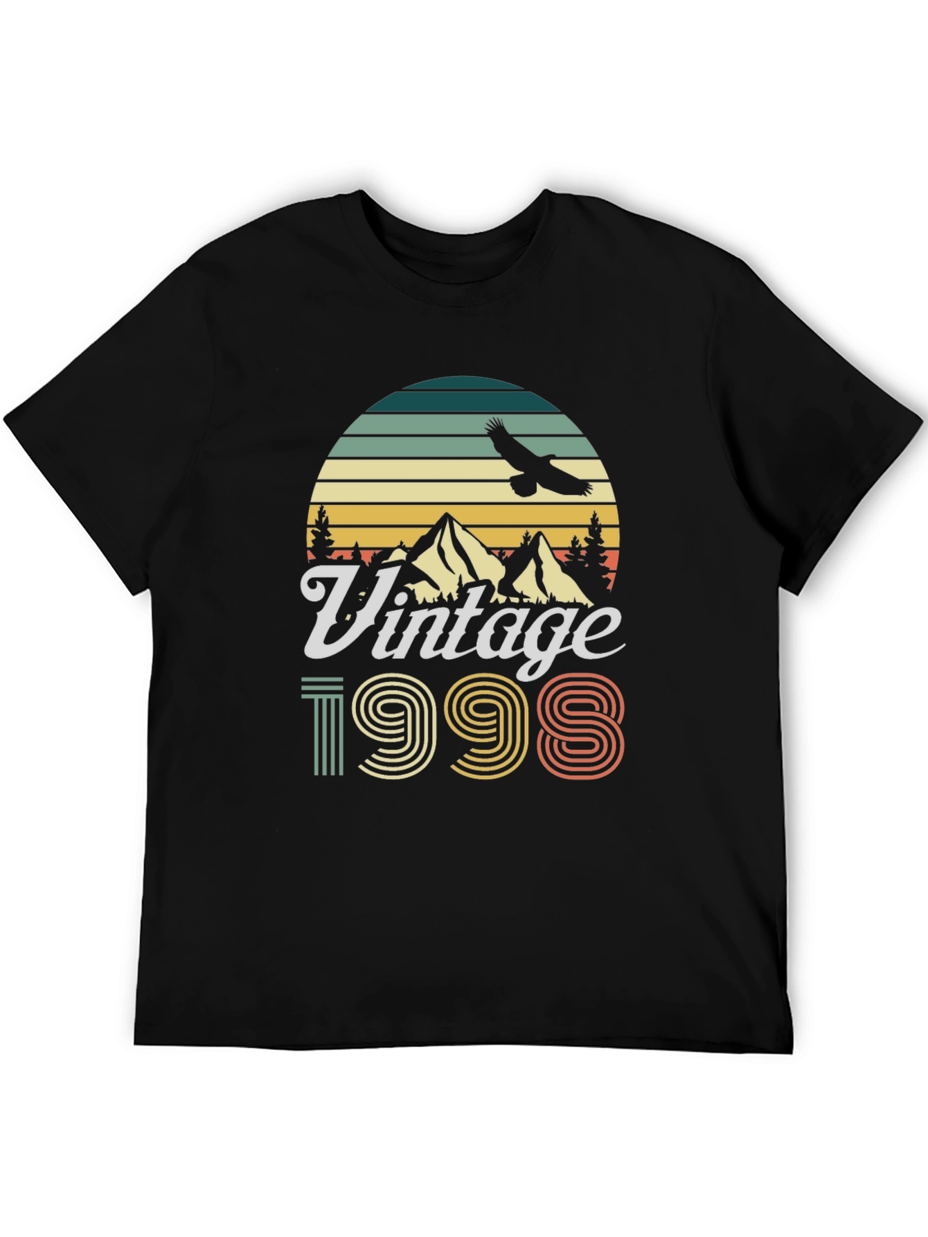 Black Vintage 1998 Graphic Tee - Retro Style view 5