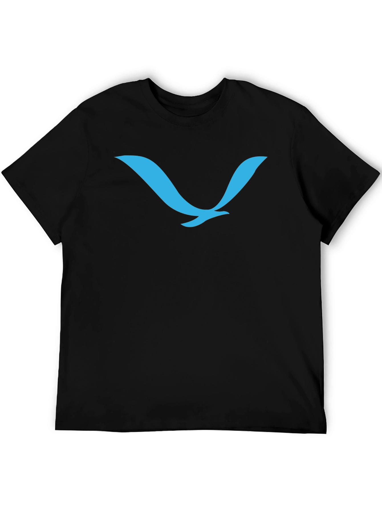 Black Stylish Black T-Shirt with Teal Bird Logo view 5