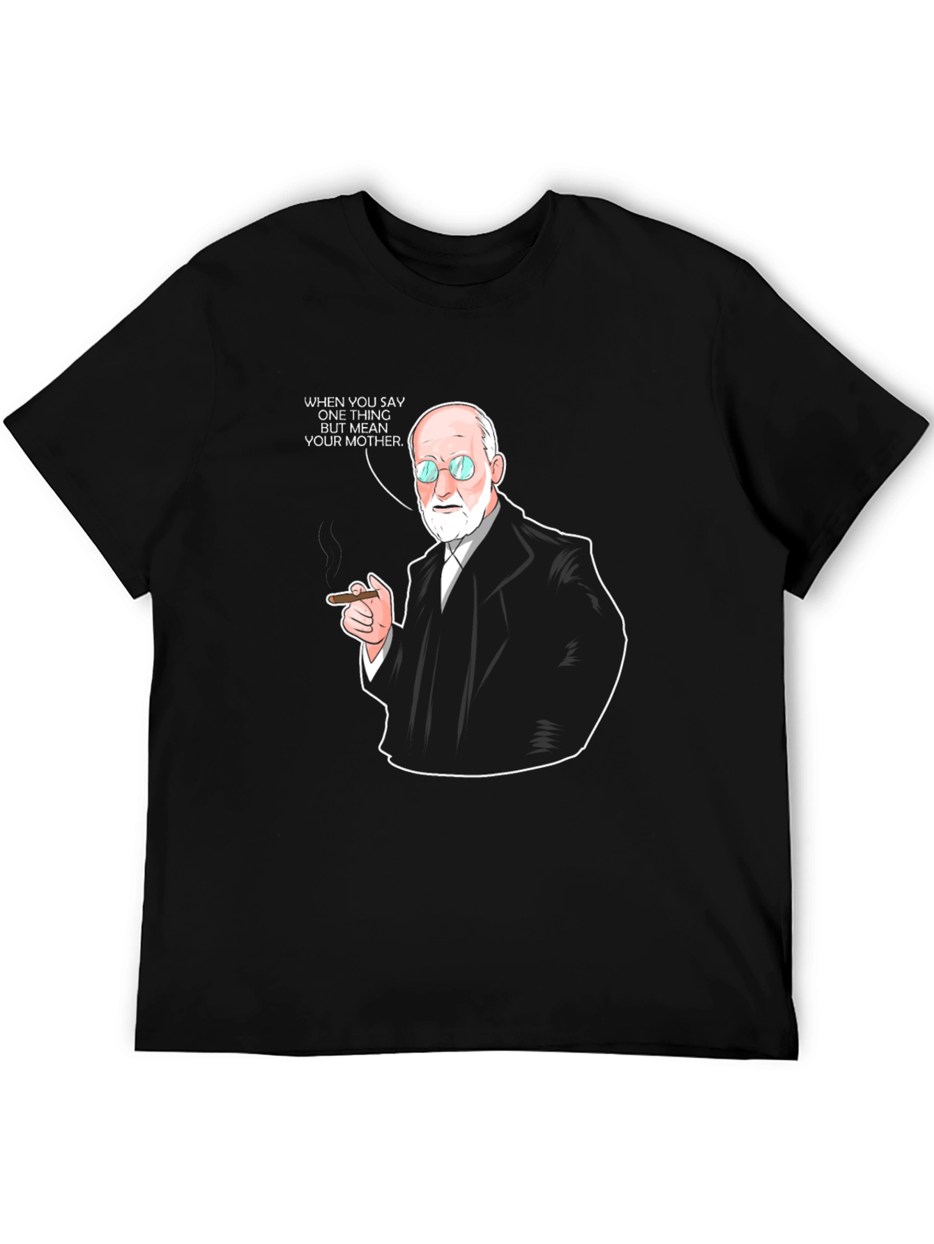 Black Freud T-Shirt: Funny Psychoanalysis Humor Tee view 5