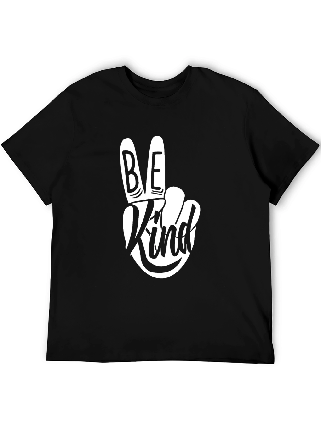 Black Be Kind Graphic Tee - Stylish Peace Sign Shirt view 5