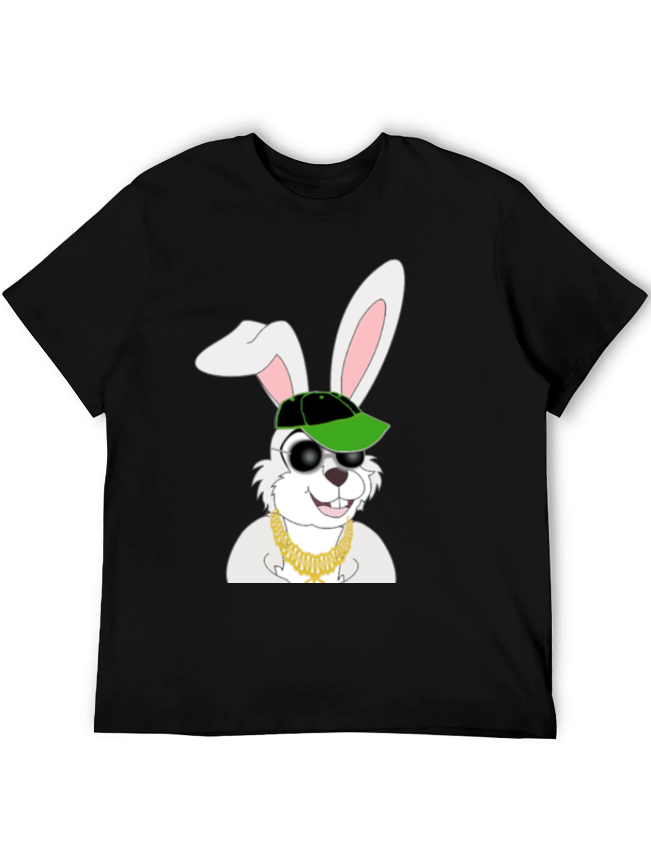 Black Cool Rabbit Graphic T-Shirt view 5