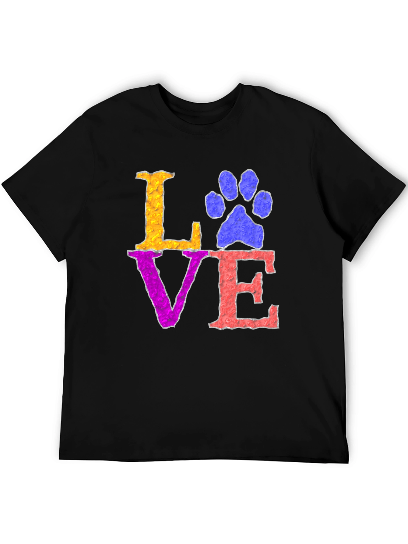 Black Love Paw Print T-Shirt - Pet Lover Tee view 5