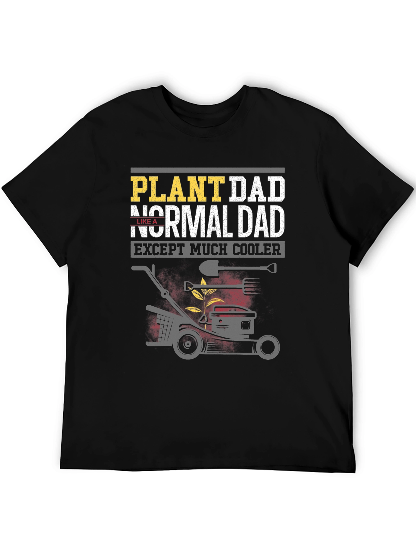 Black Plant Dad T-Shirt - Cooler Than Normal! view 5
