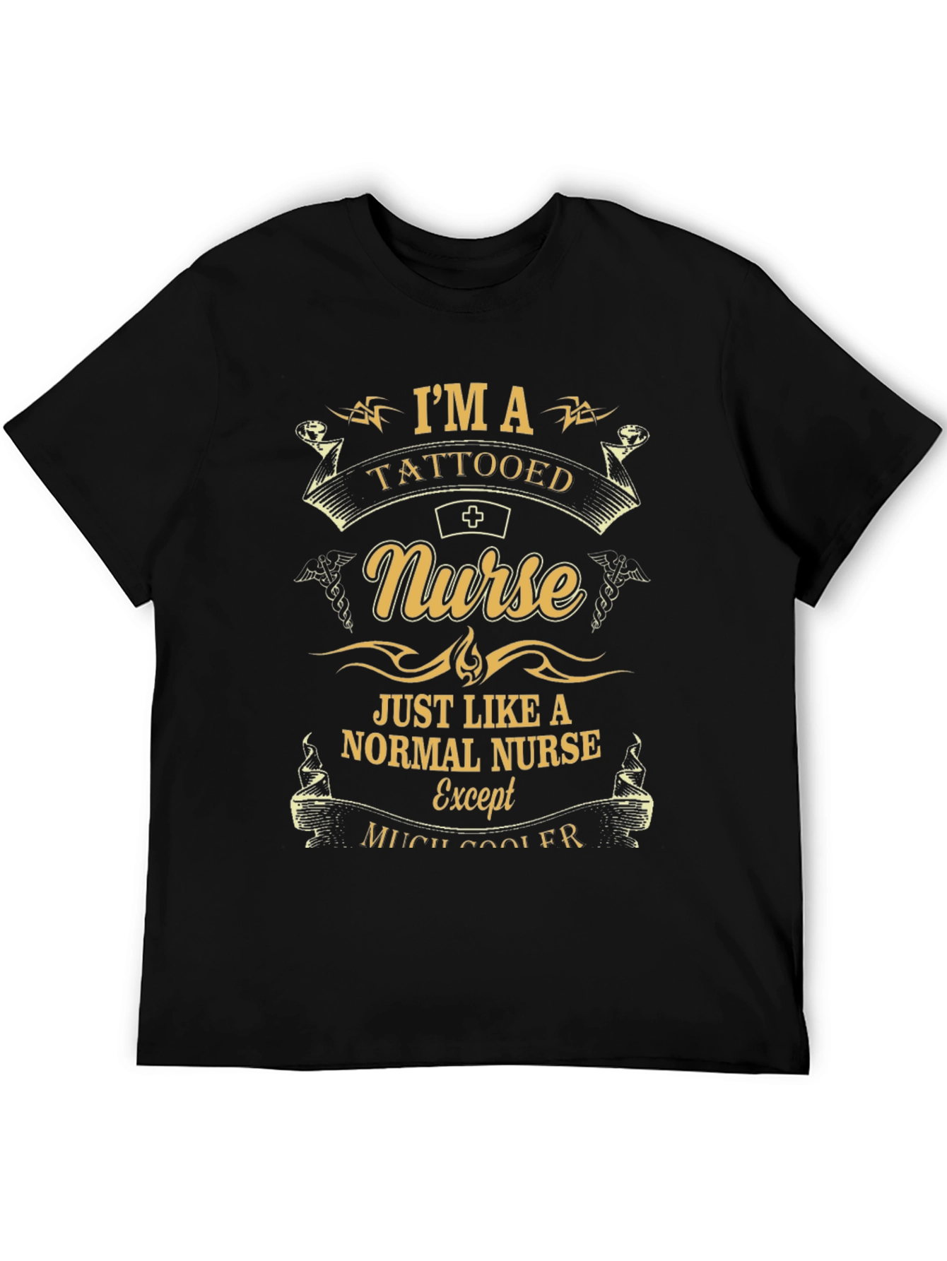 Black Tattooed Nurse T-Shirt - Funny Nursing Apparel view 5