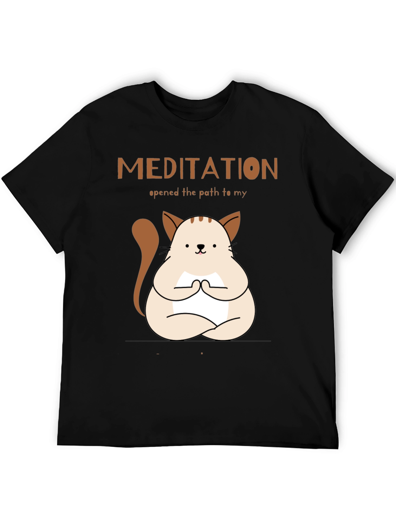 Black Meditating Cat T-Shirt - Find Your Inner Peace! view 5
