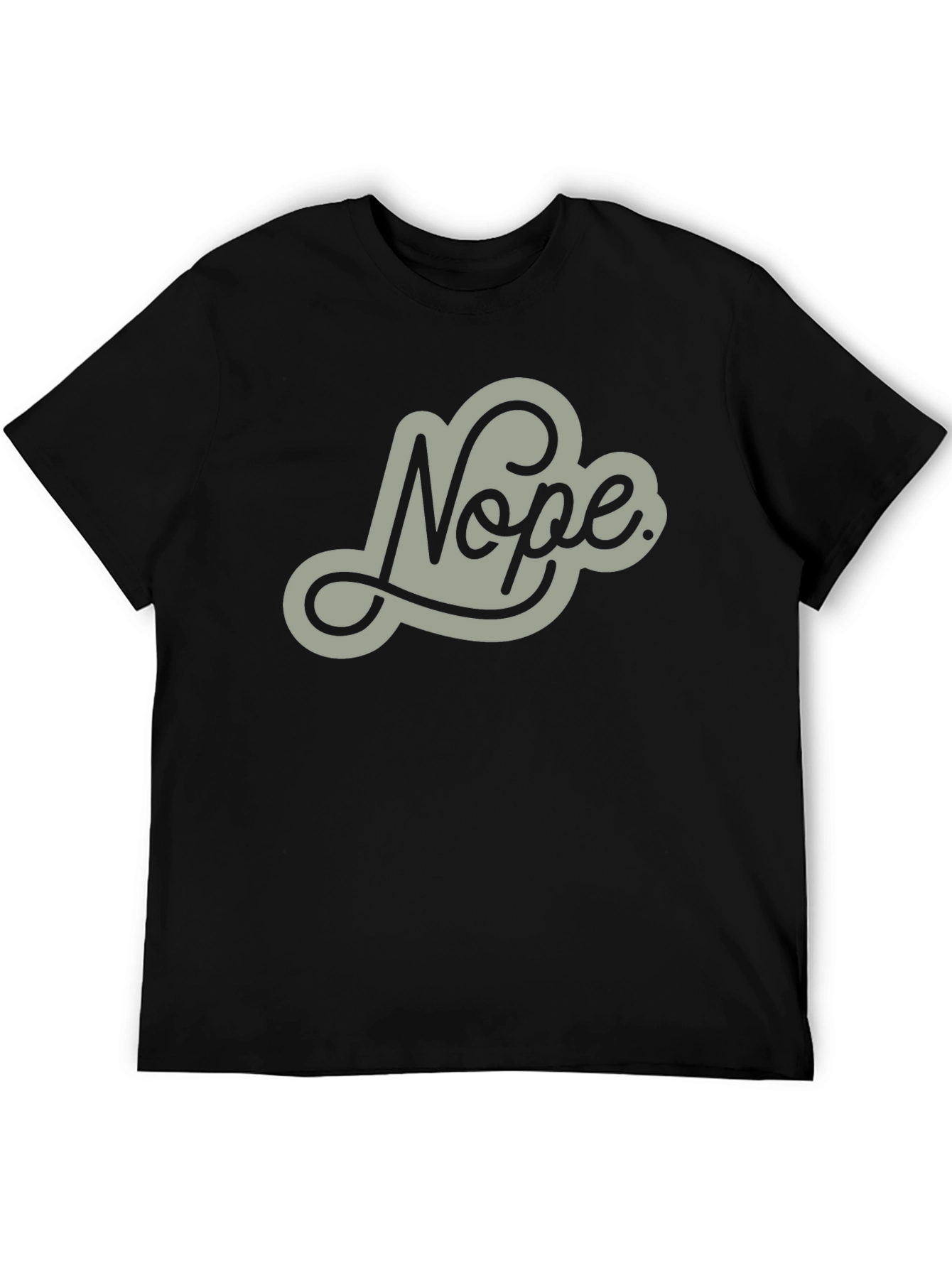 Black Nope Graphic Tee - Mens Casual Crew Neck T-Shirt view 5