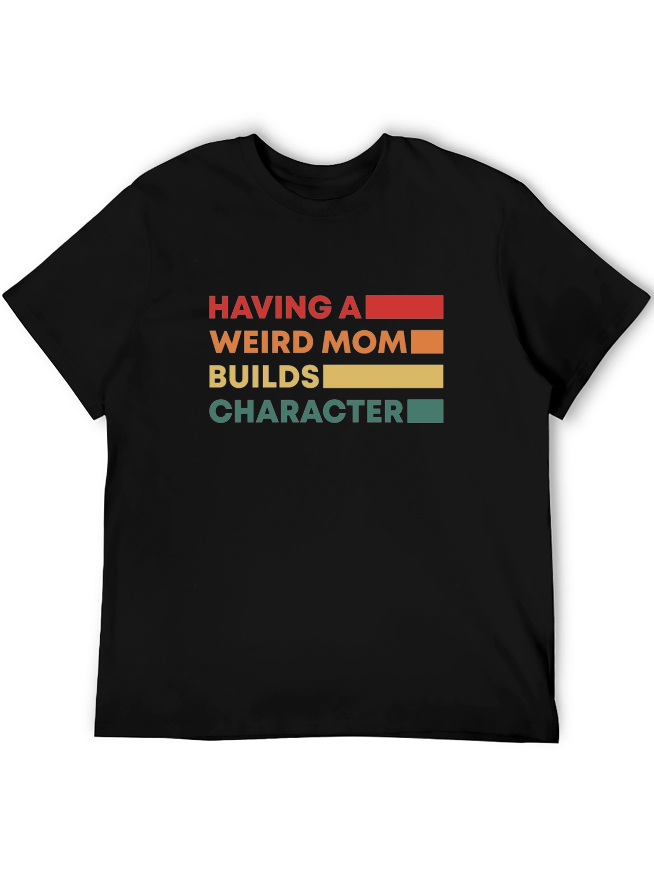 Black Having a Weird Mom T-Shirt - Black view 5