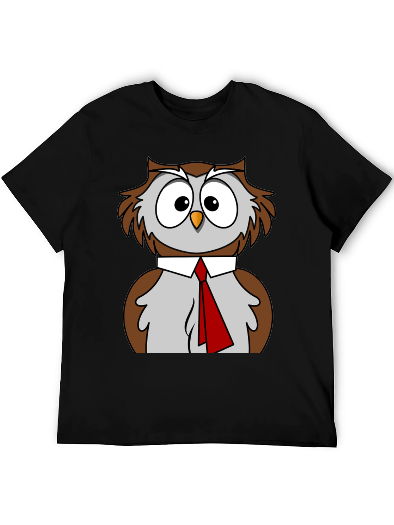 Black Owl T-Shirt Funny Bird Business Casual Tee view 5